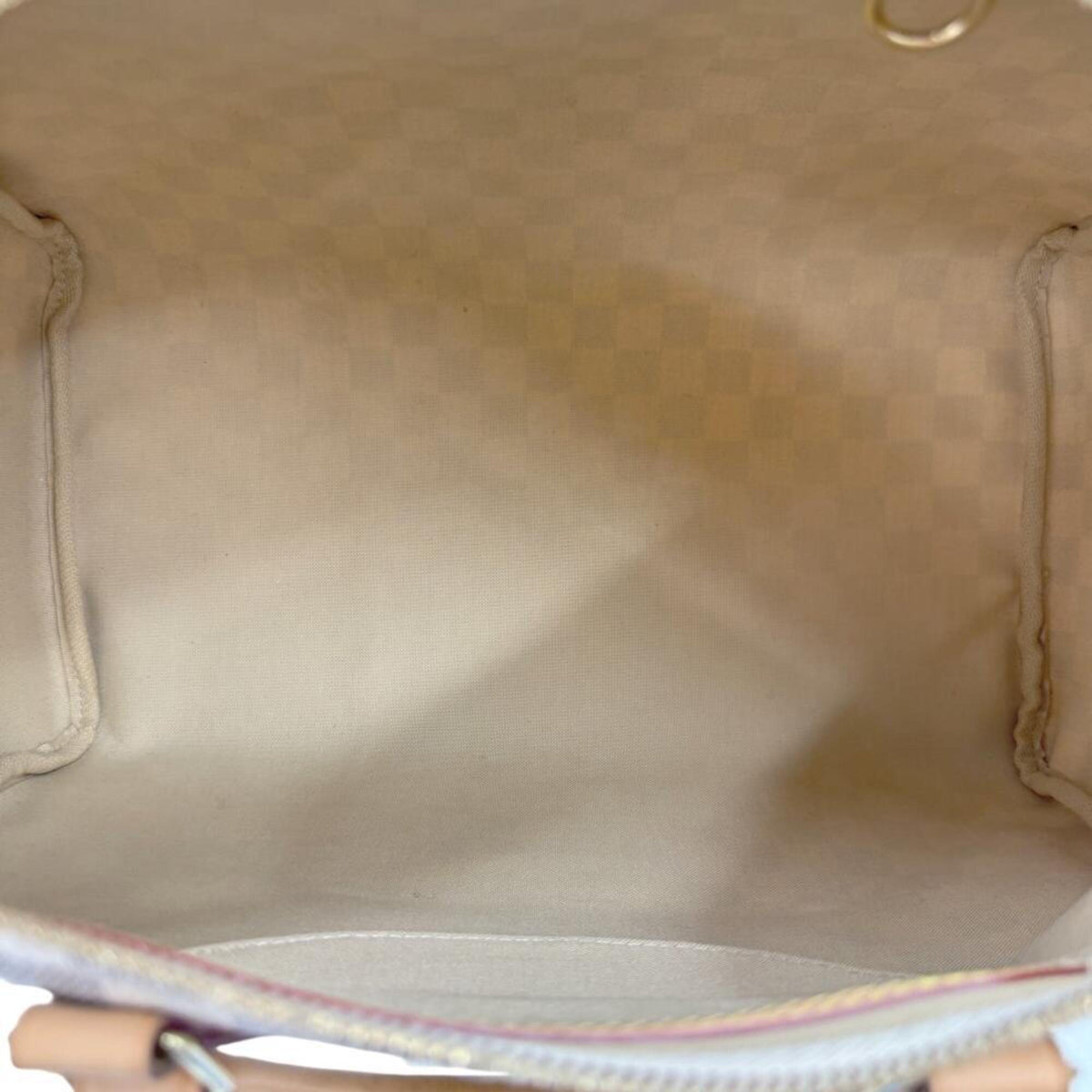 Louis Vuitton White Damier Azur Boston Bag Handbag (Pre-Owned)