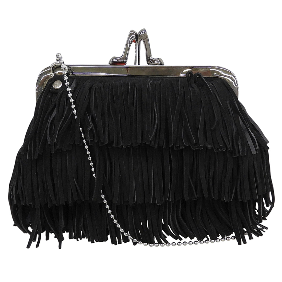 Christian Louboutin Black Suede Shoulder Bag (Pre-Owned)