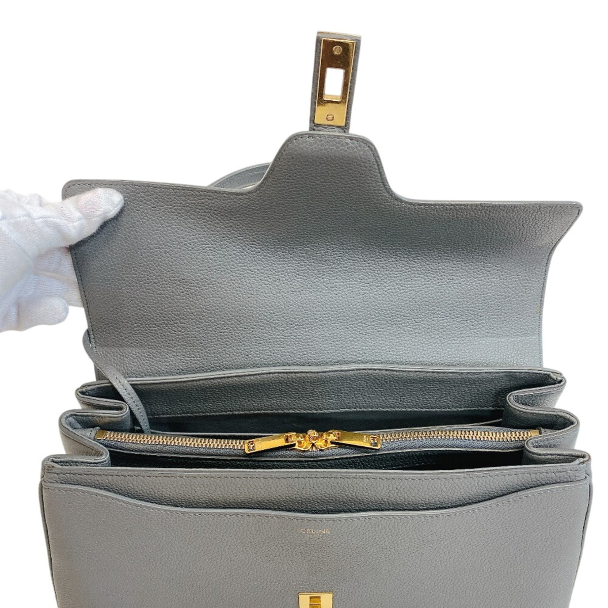 Celine Gray Leather Handbag (Pre-Owned)