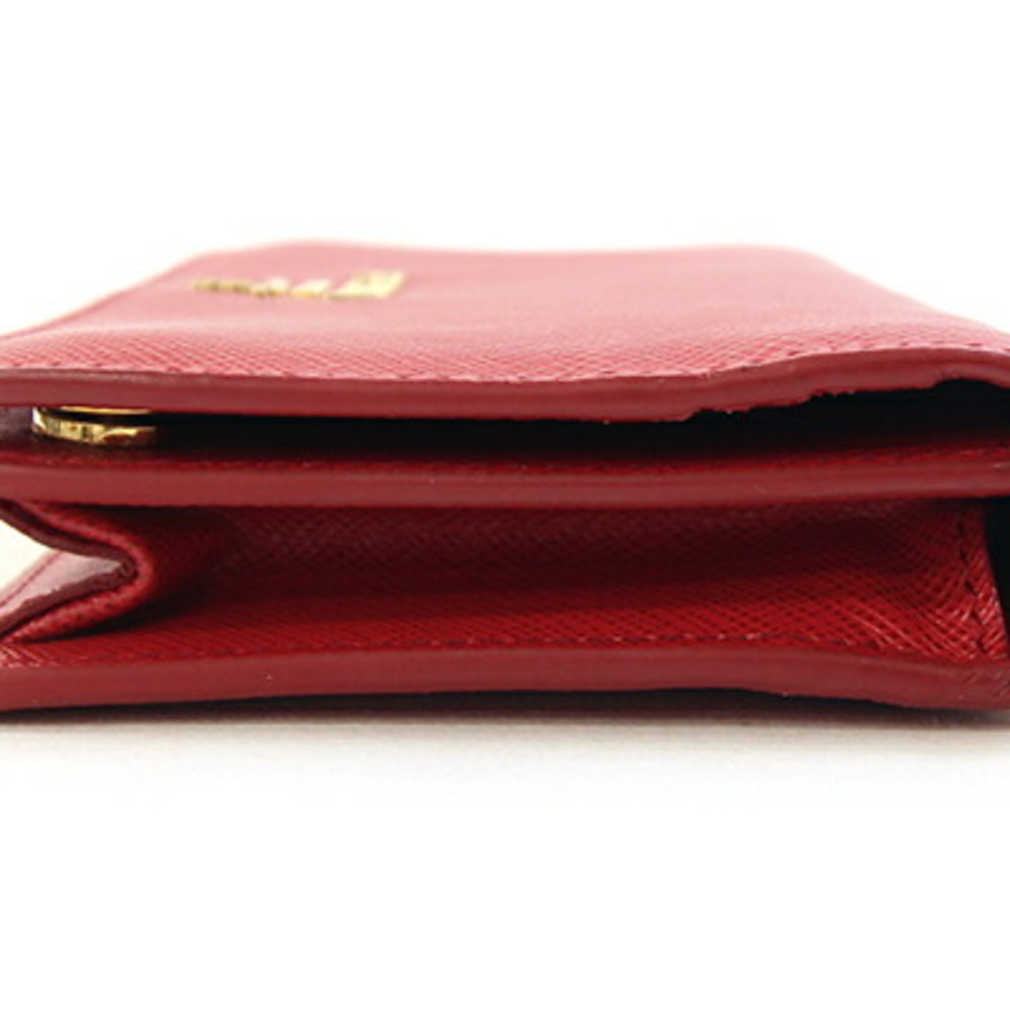 Prada Red Color Leather Pochette Shoulder Bag (Pre-Owned)