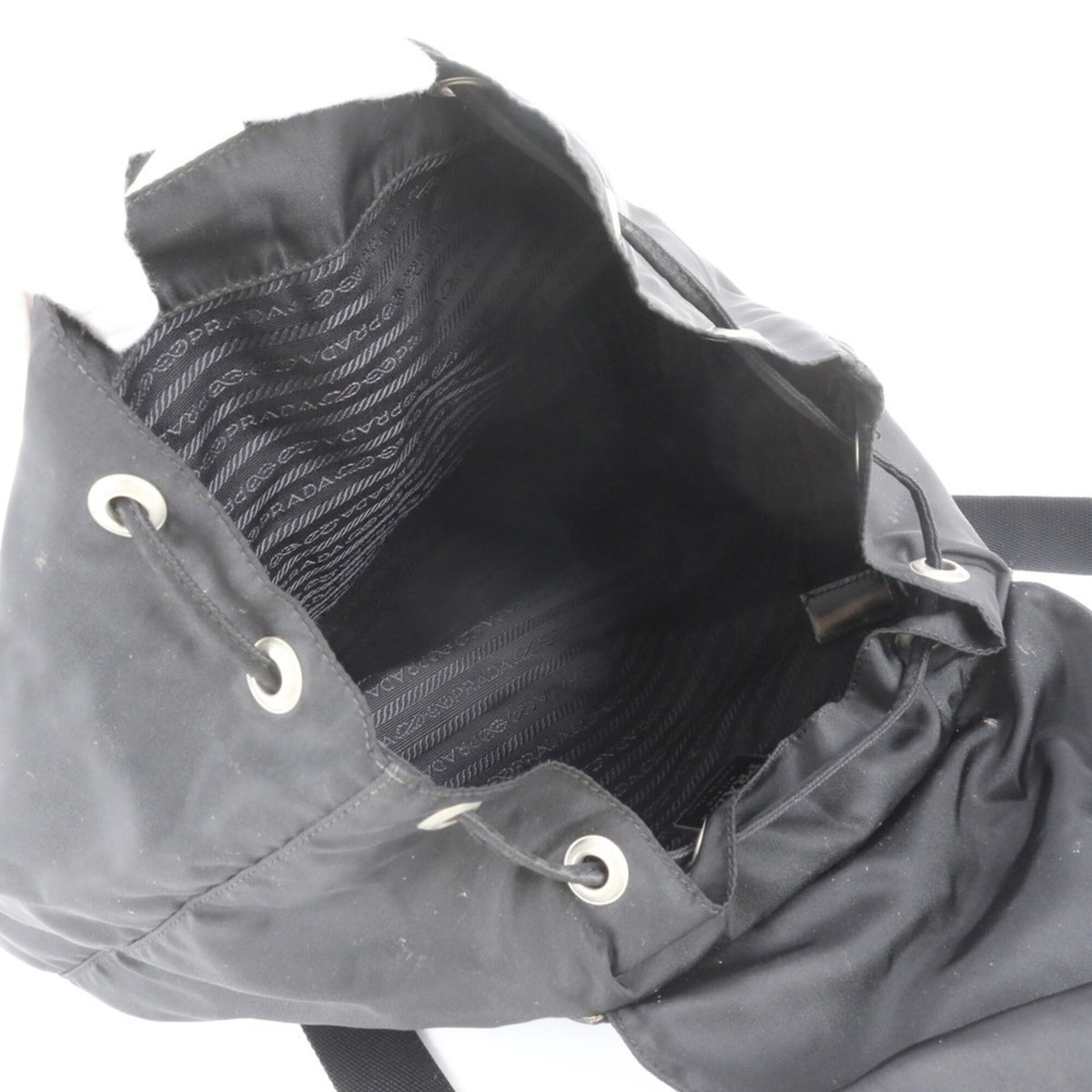 Prada Black Leather Nylon Backpack (Pre-Owned)