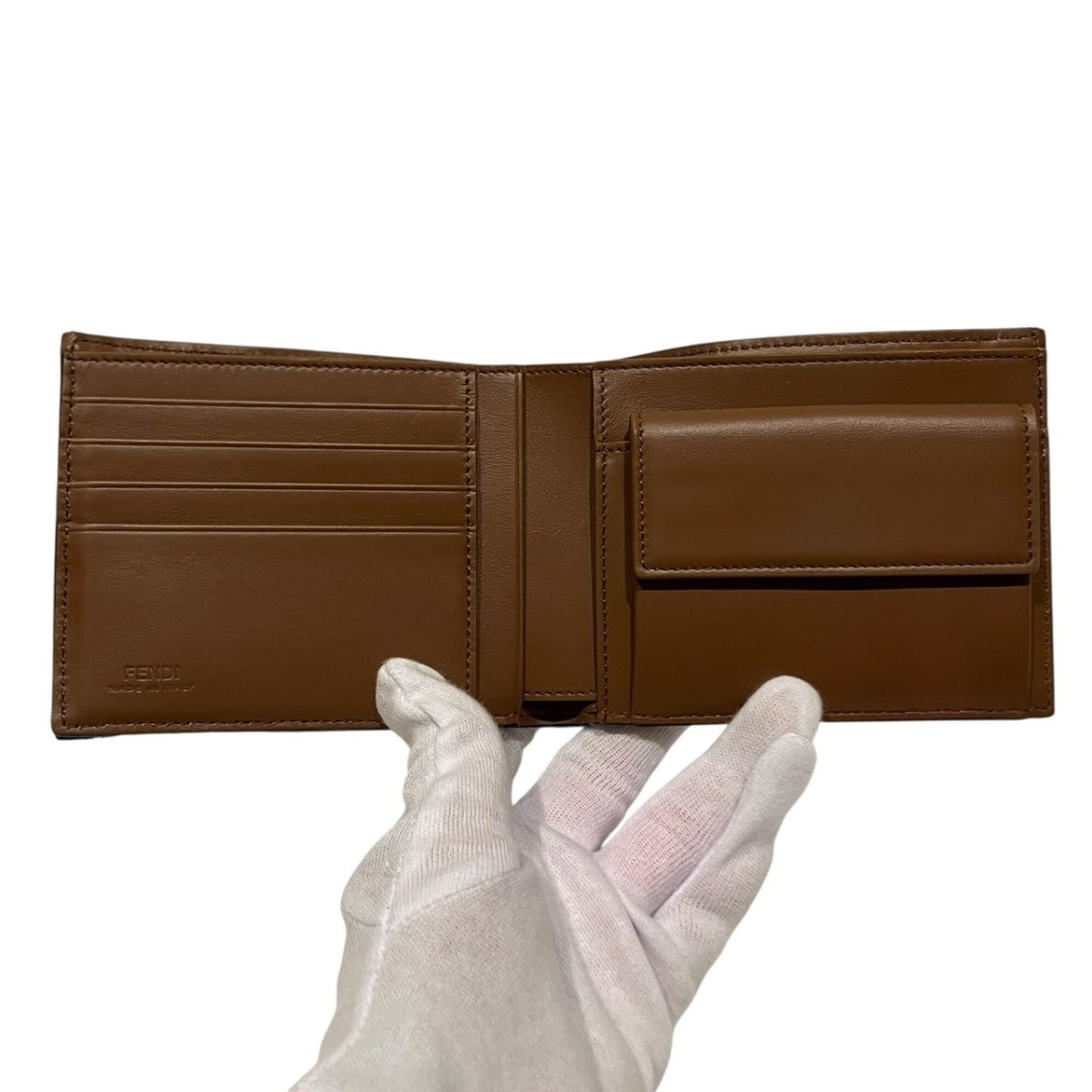 Fendi Blue Leather Fabric Wallet (Bi-Fold) (Pre-Owned)