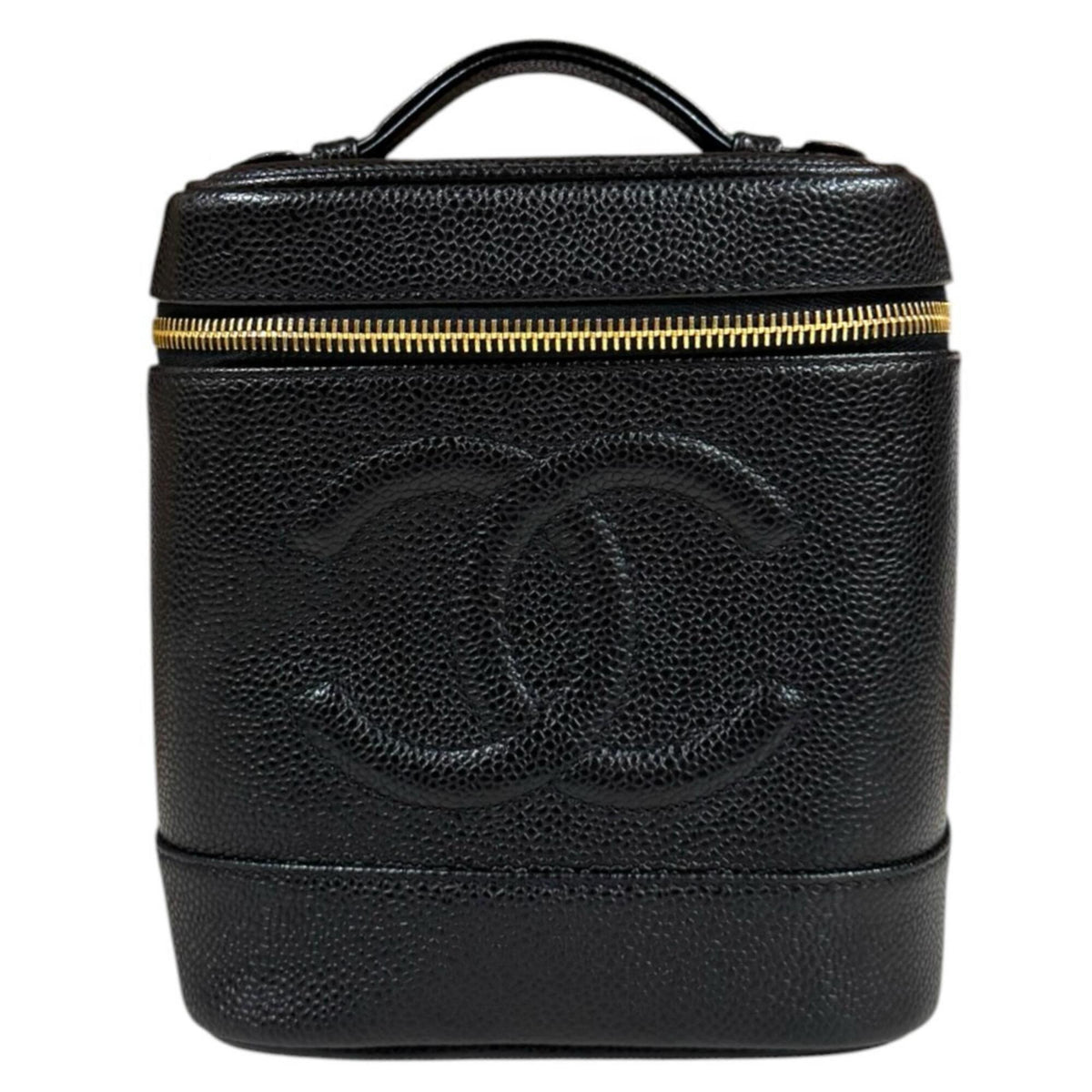 Chanel Black Grained Calfskin Handbag (Pre-Owned)