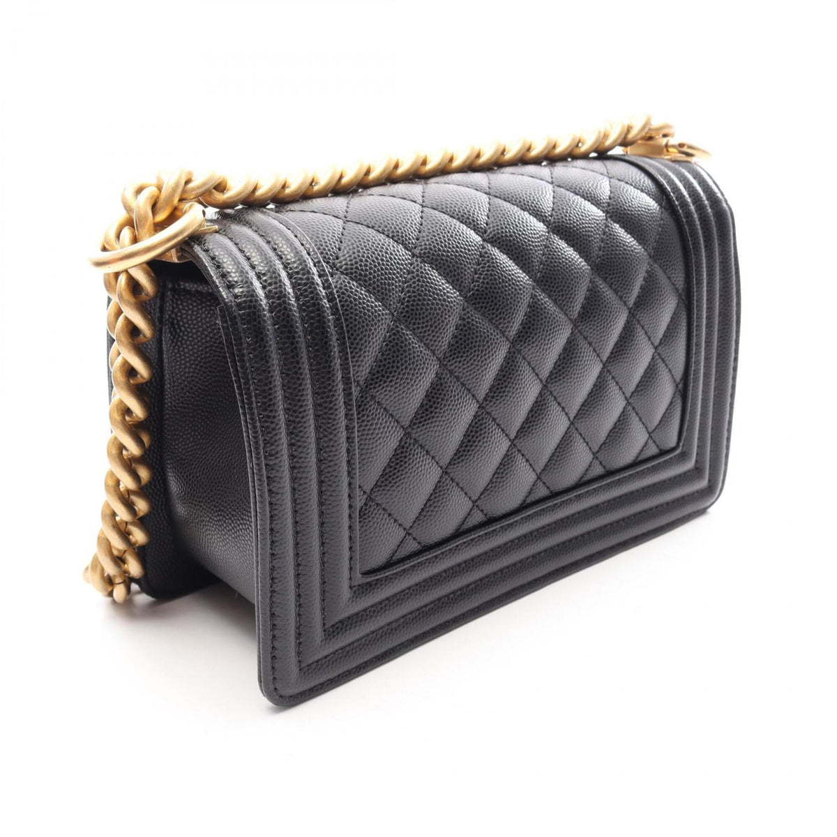 Chanel Black Grained Calfskin Handbag Shoulder Bag (Pre-Owned)