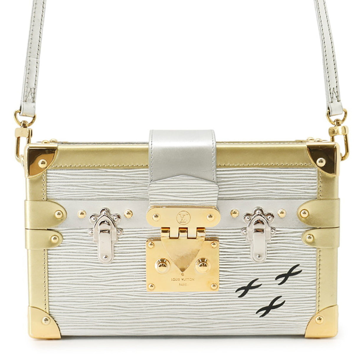 Louis Vuitton Epi Electric Gold Silver Clutch Bag Handbag Shoulder Bag (Pre-Owned)