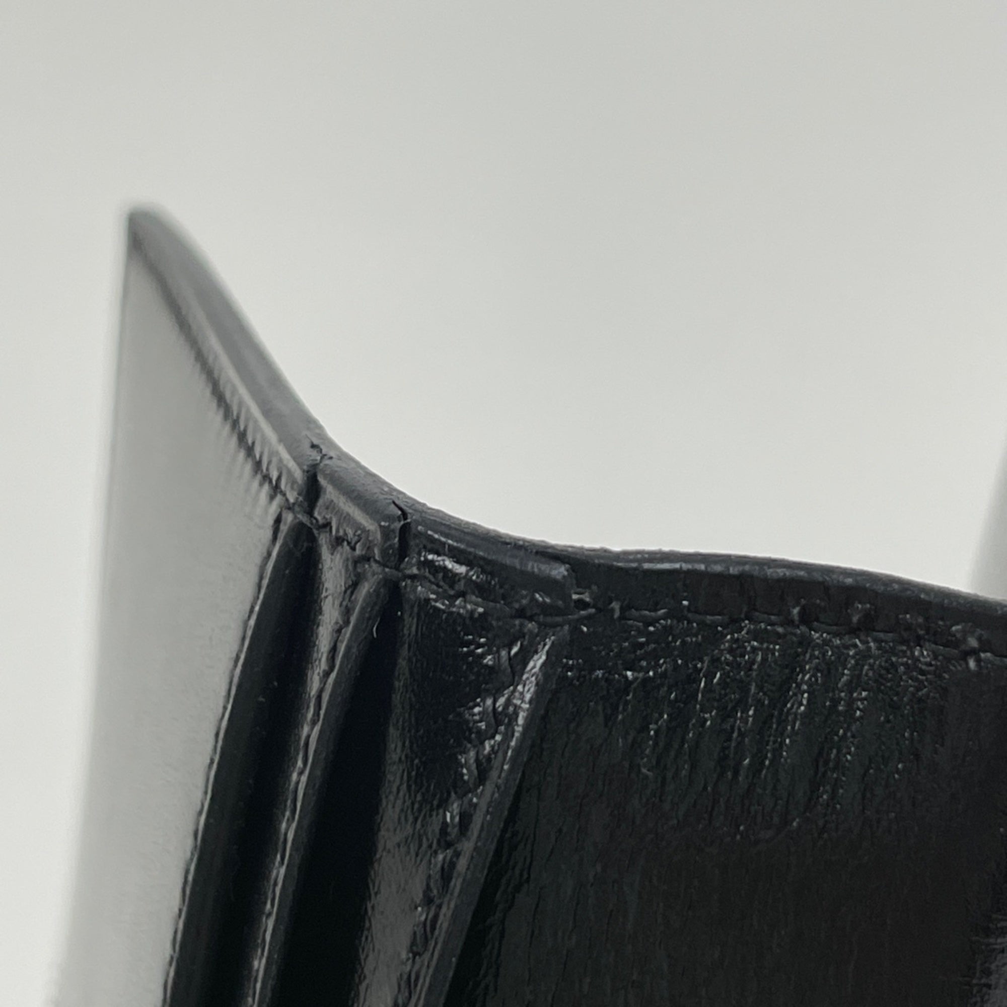 Hermes Bearn Black Box Calf Leather Long Wallet (Bi-Fold) (Pre-Owned)