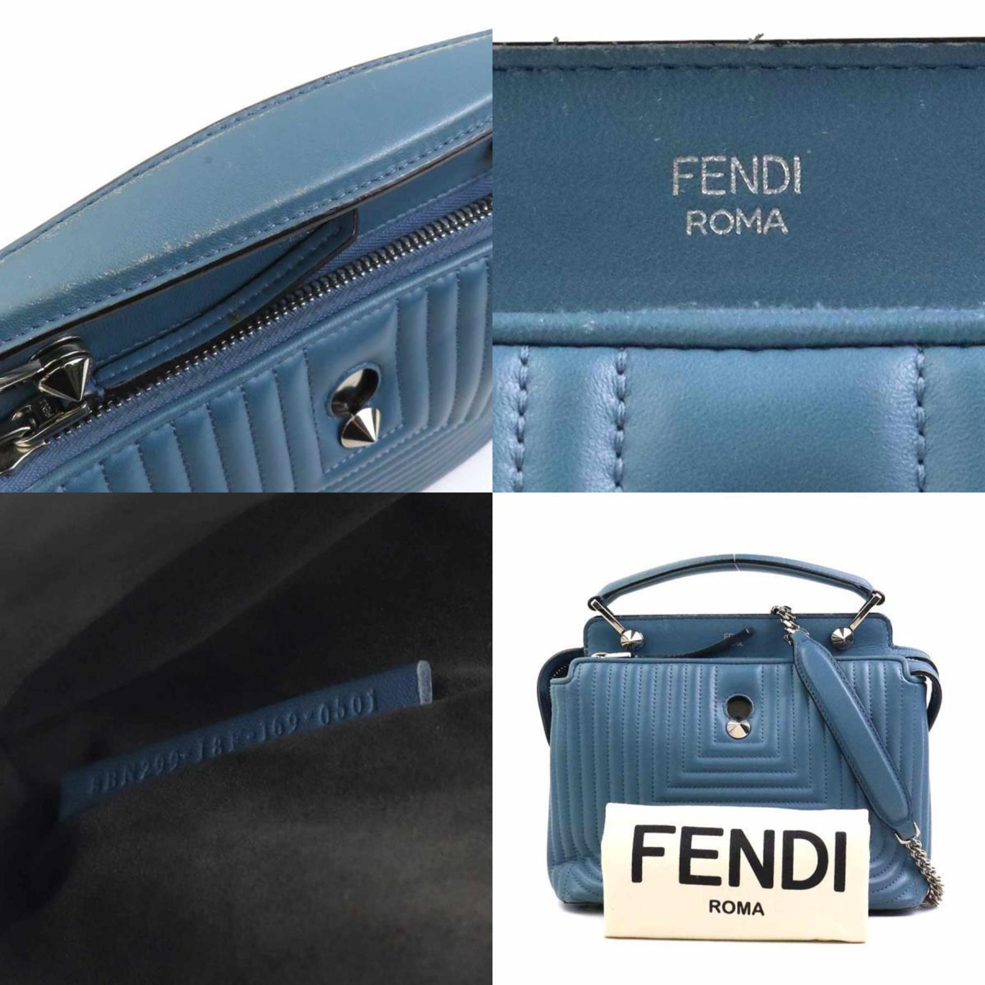 Fendi Blue Leather Shoulder Bag (Pre-Owned)