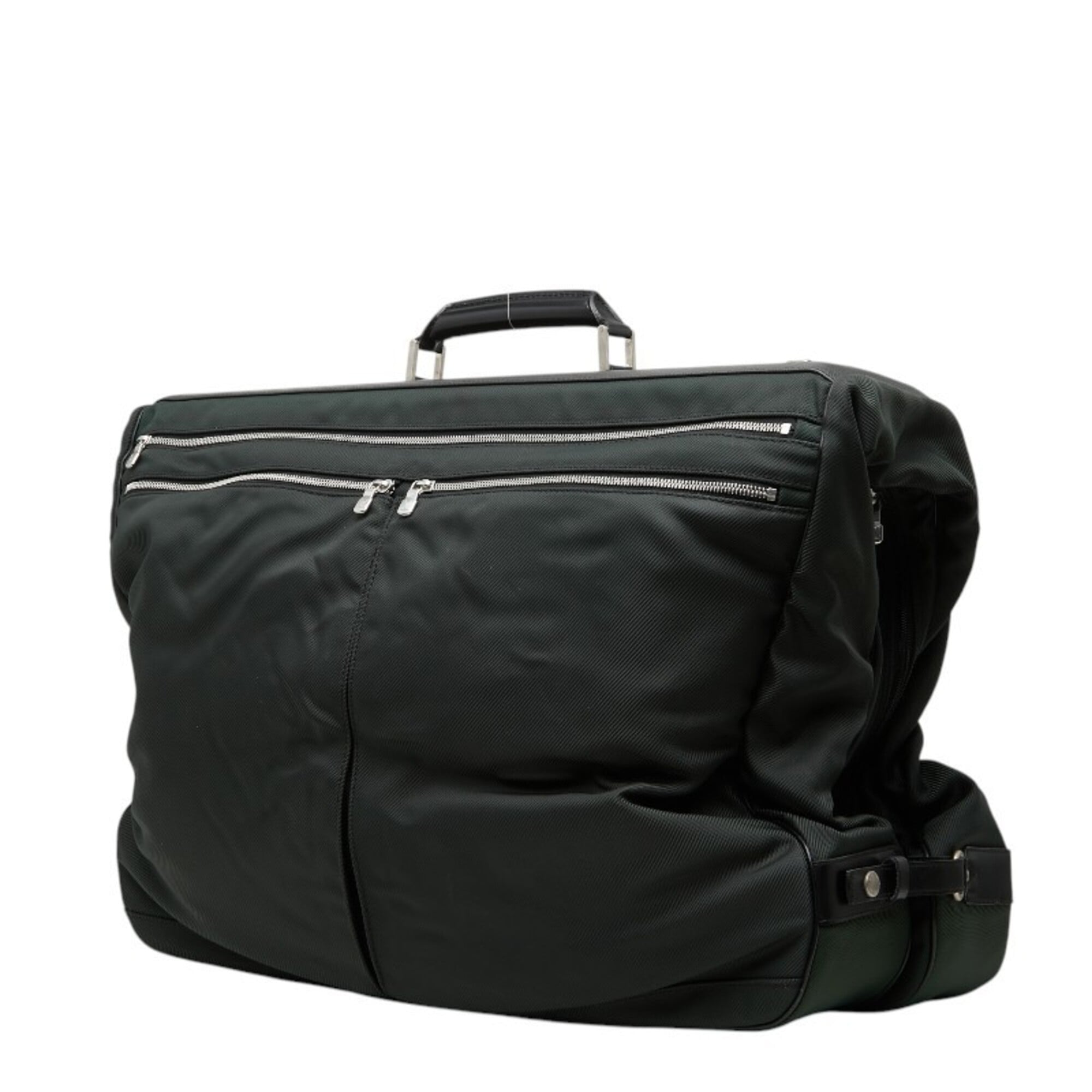 Louis Vuitton Black Episea Green Nylon Leather Boston Bag Garment Case Shoulder Bag (Pre-Owned)