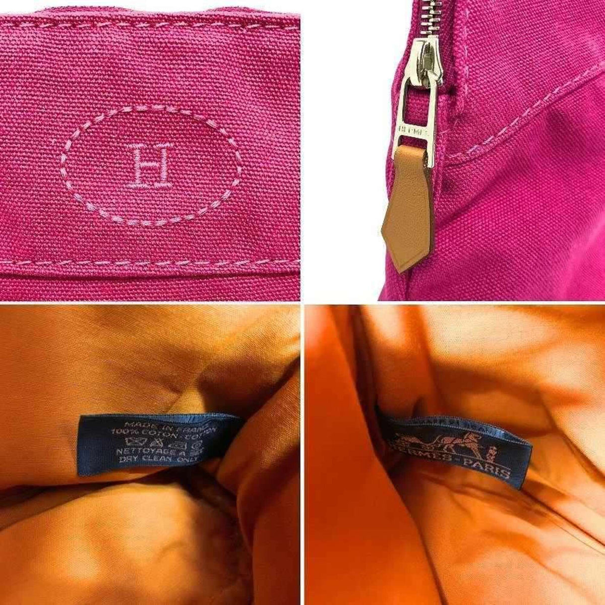 Hermes Orange Pink Cotton Pouch (Pre-Owned)