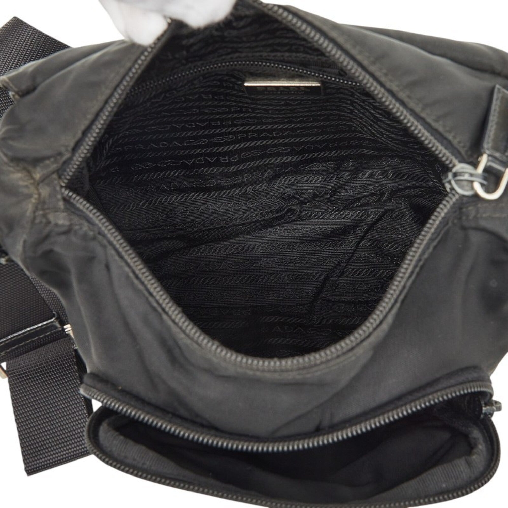 Prada Black Nylon Leather Shoulder Bag (Pre-Owned)