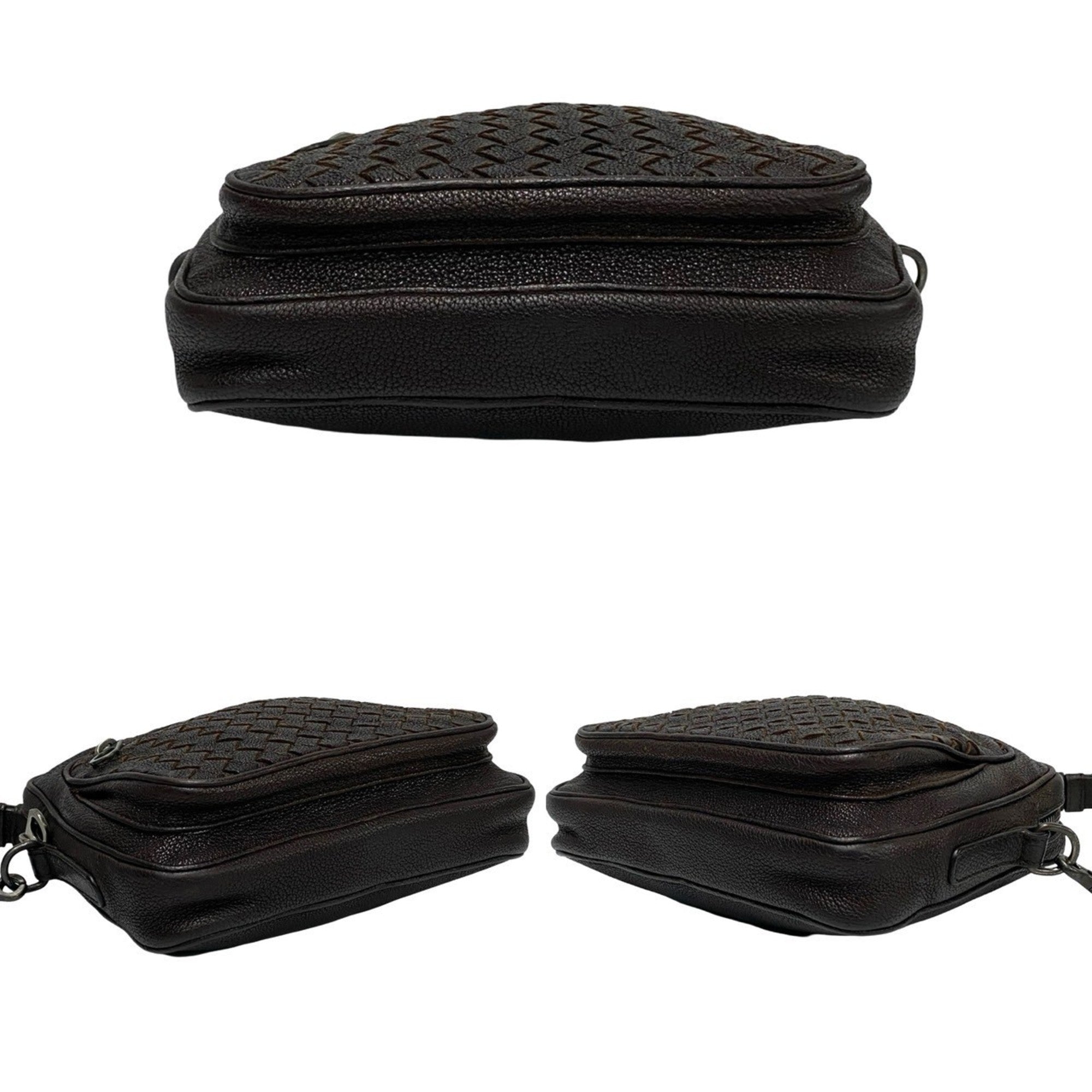Bottega Veneta Brown Leather Pochette Shoulder Bag (Pre-Owned)