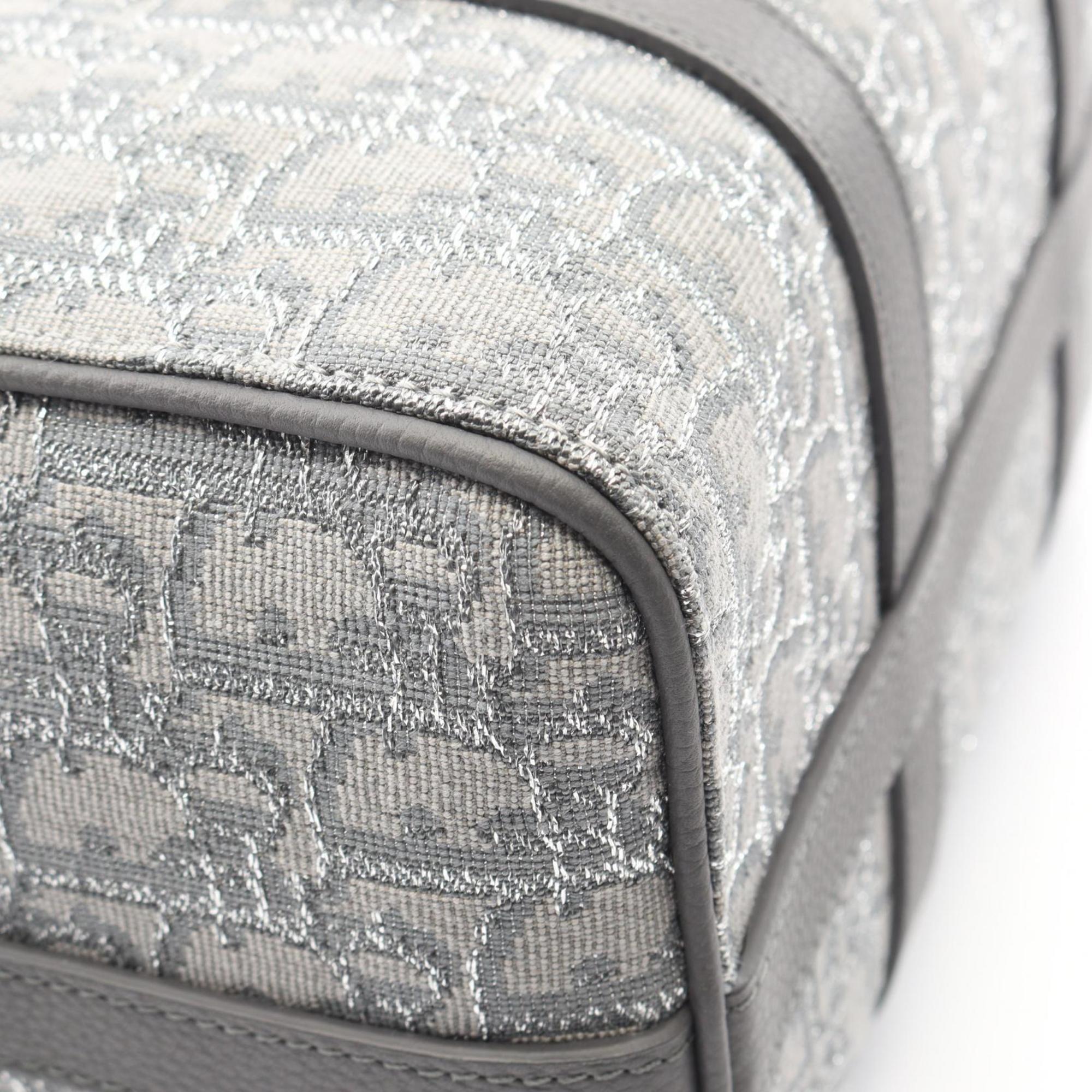 Christian Dior Gray Canvas Leather Handbag (Pre-Owned)