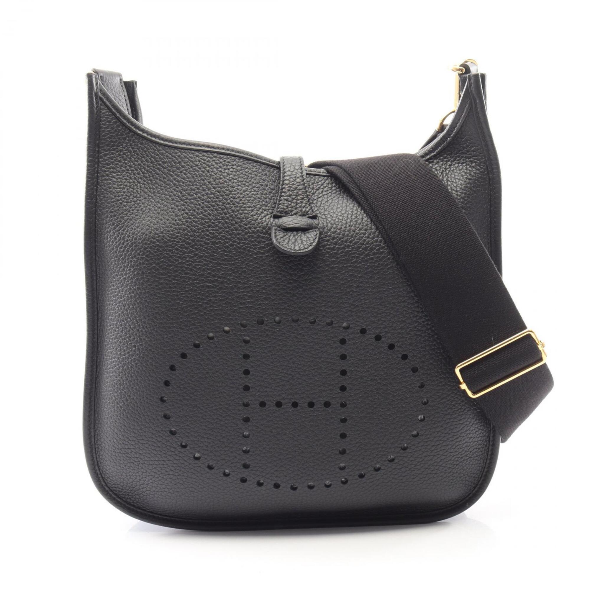 Hermes Black Taurillon Clemence Leather Leather Handbag Shoulder Bag (Pre-Owned)
