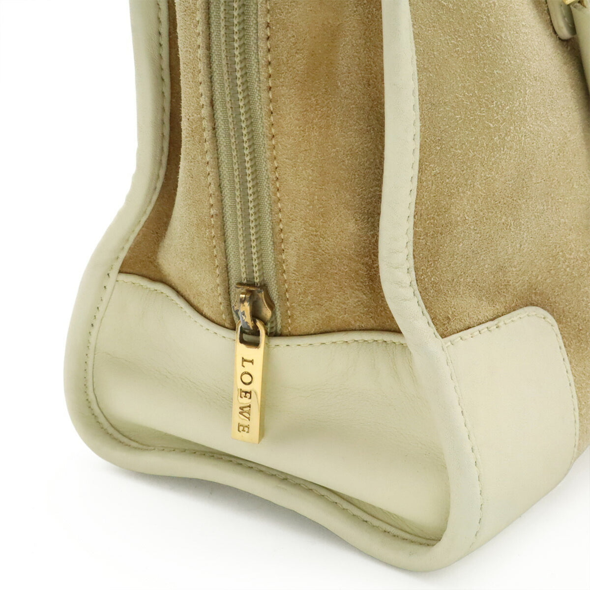 Loewe Amazona Beige Ivory Suede Leather Handbag (Pre-Owned)