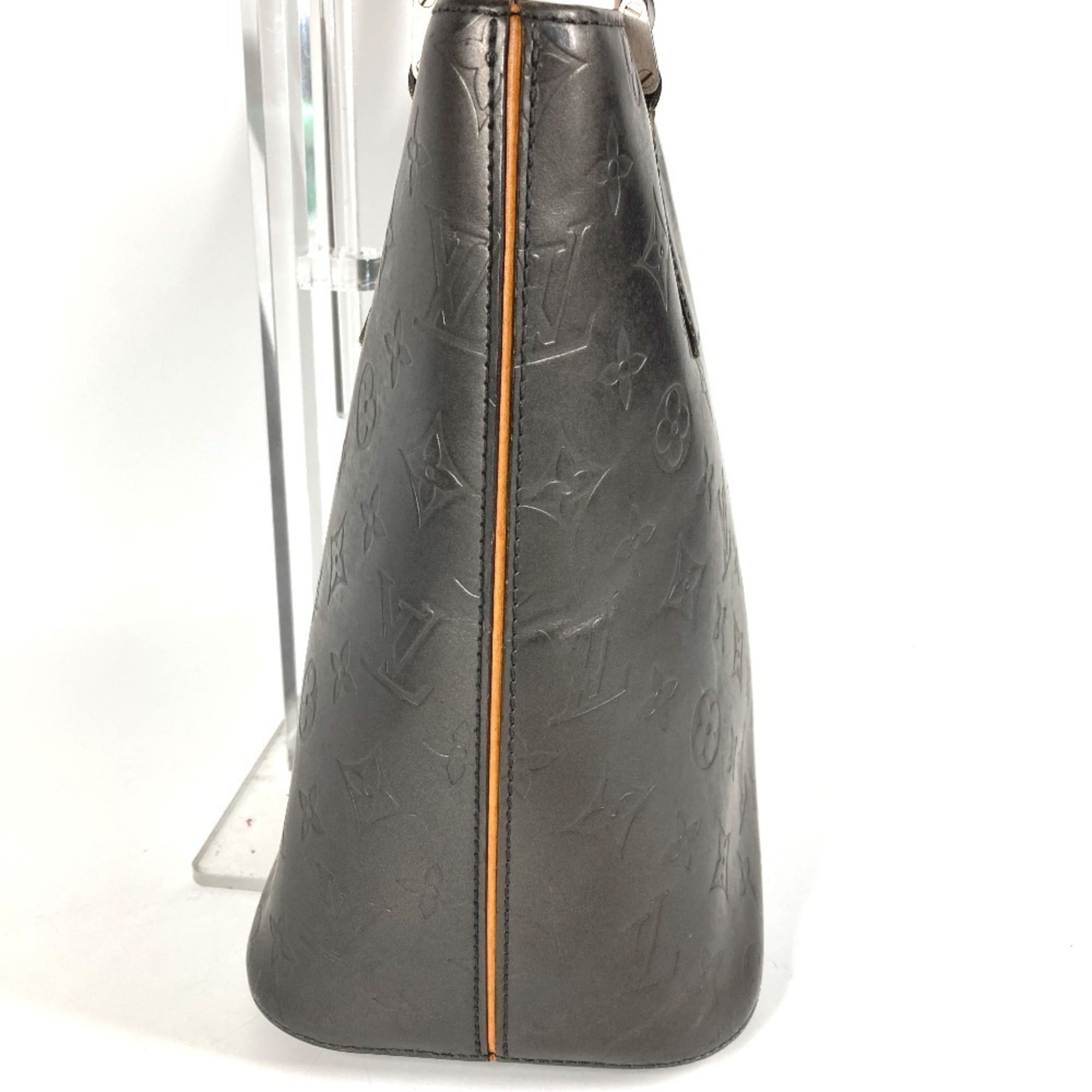 Louis Vuitton Black Dark Gray Monogram Mat Leather Shoulder Bag Tote Bag (Pre-Owned)