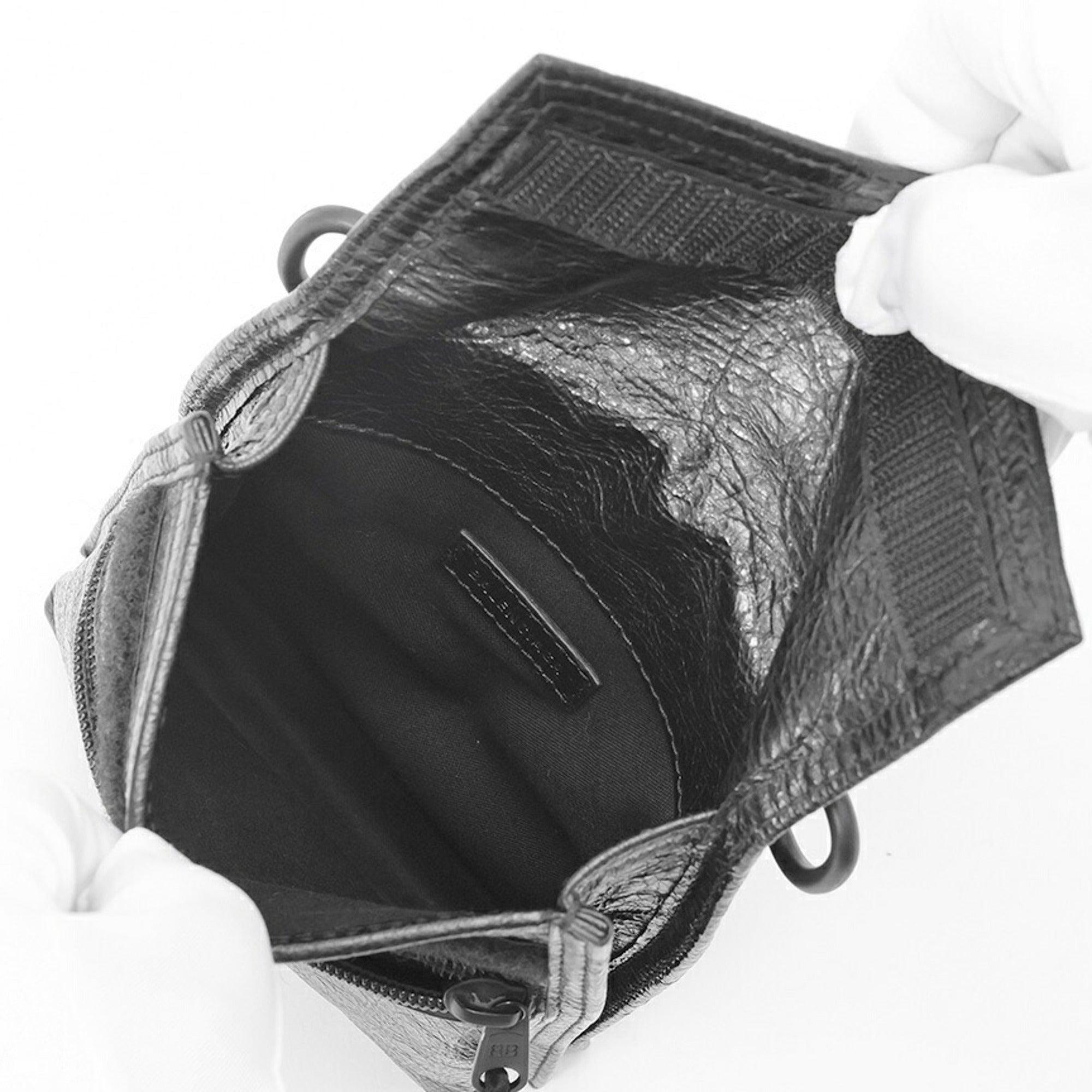 Balenciaga Black Leather Pouch Shoulder Bag (Pre-Owned)