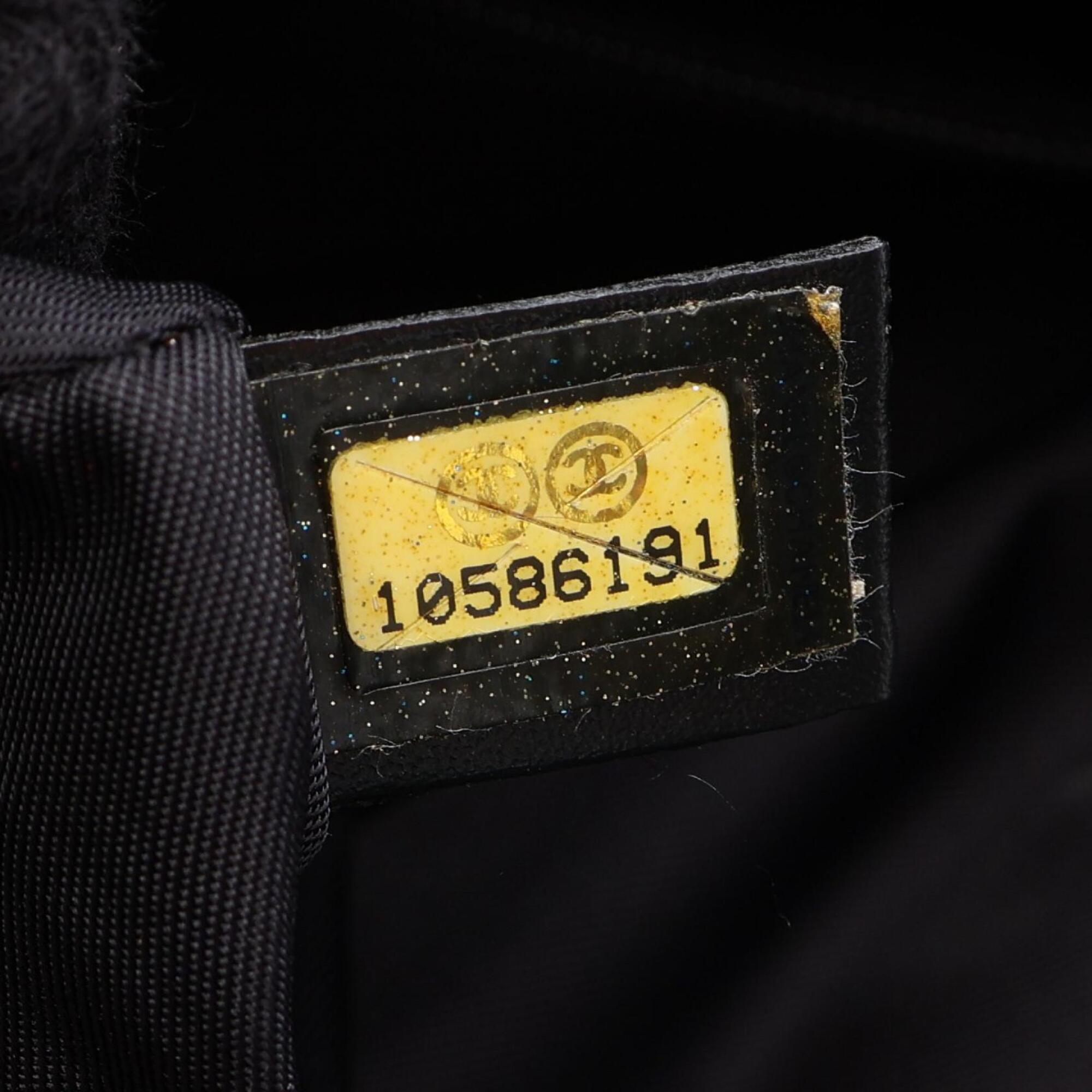 Chanel Black Leather Nylon Canvas Handbag Tote Bag (Pre-Owned)