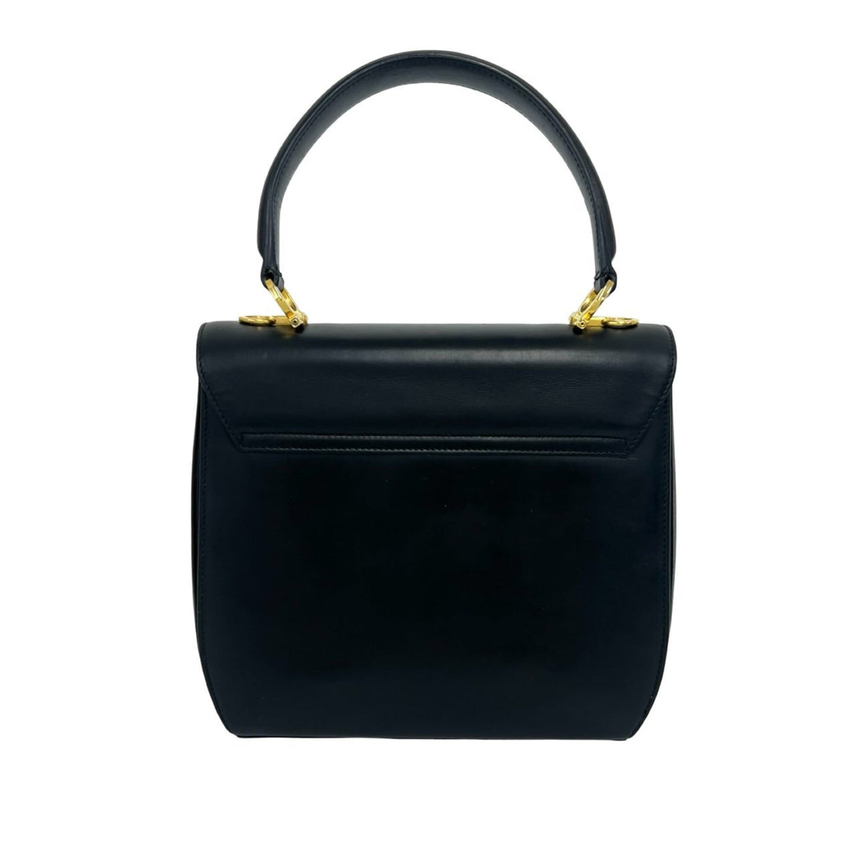 Salvatore Ferragamo Black Leather Handbag Shoulder Bag (Pre-Owned)