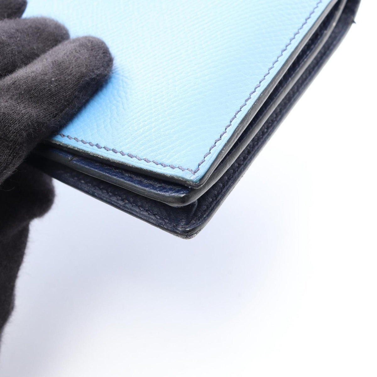 Hermes Bleu Saphir Blue Blue Paradise Navy Epsom Leather Long Wallet (Bi-Fold) (Pre-Owned)