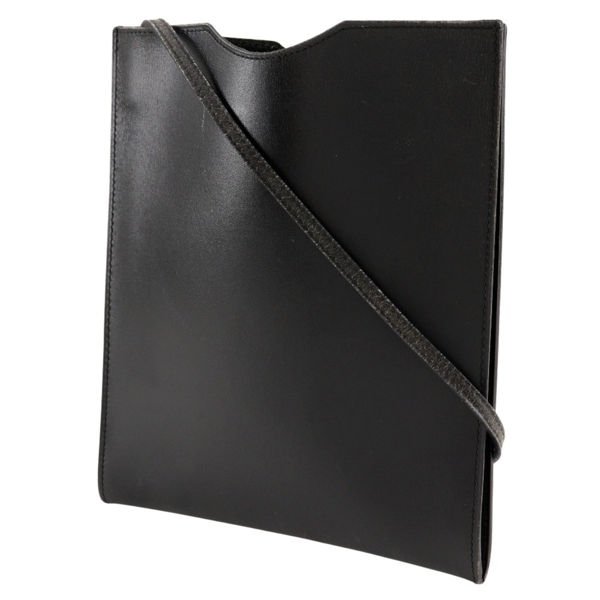 Hermes Black Leather Pochette Shoulder Bag (Pre-Owned)