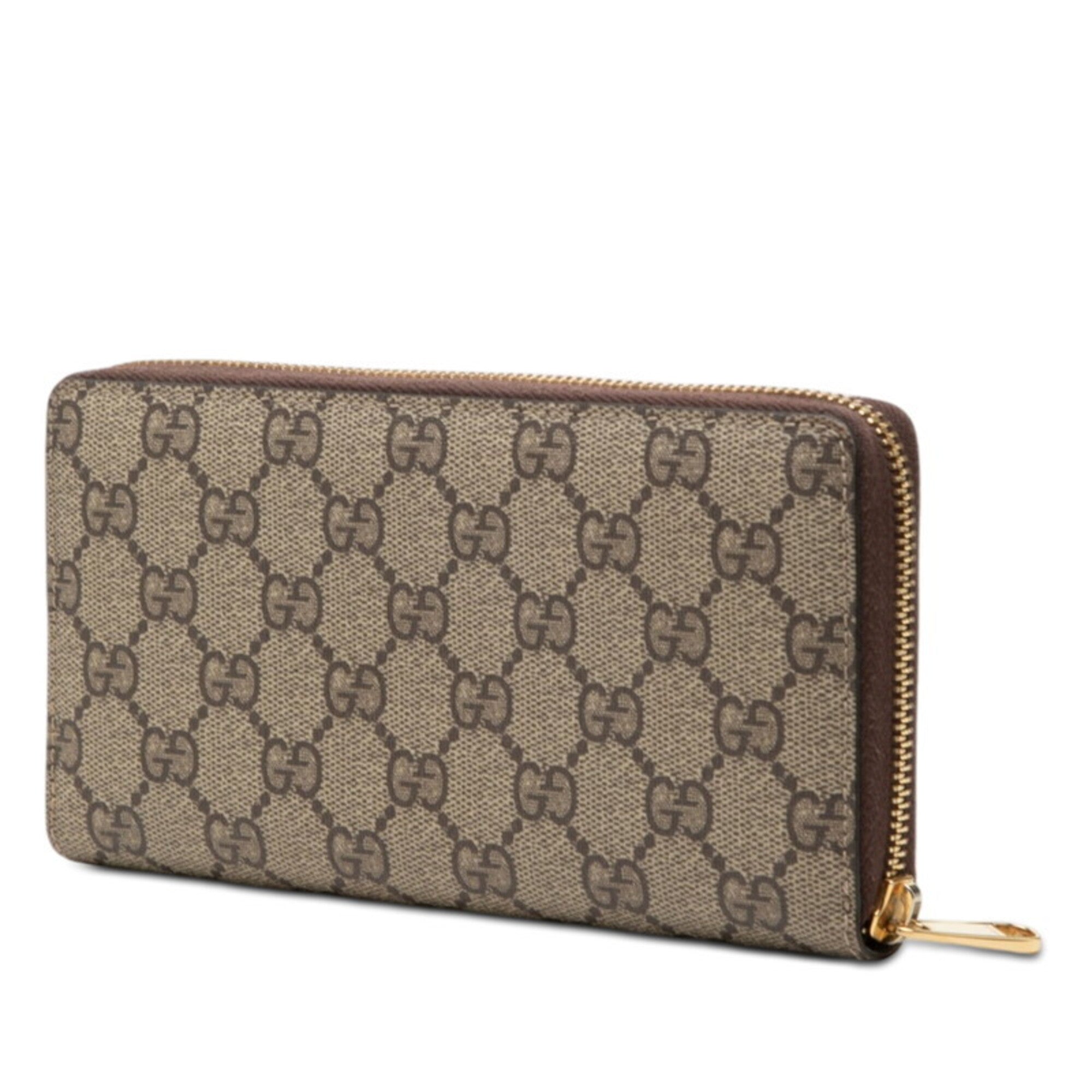 Gucci Brown Yellow Pvc Leather Long Wallet (Bi-Fold) (Pre-Owned)
