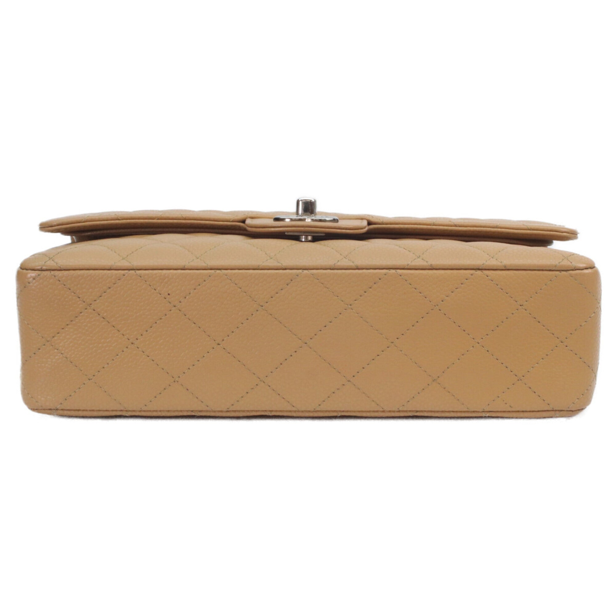 Chanel Beige Grained Calfskin Shoulder Bag (Pre-Owned)