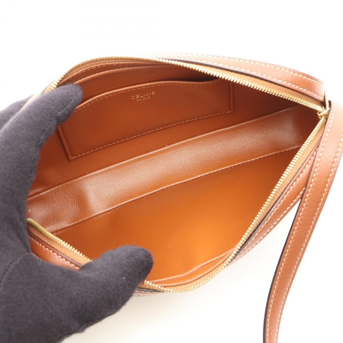 Celine Brown Leather Handbag Shoulder Bag (Pre-Owned)
