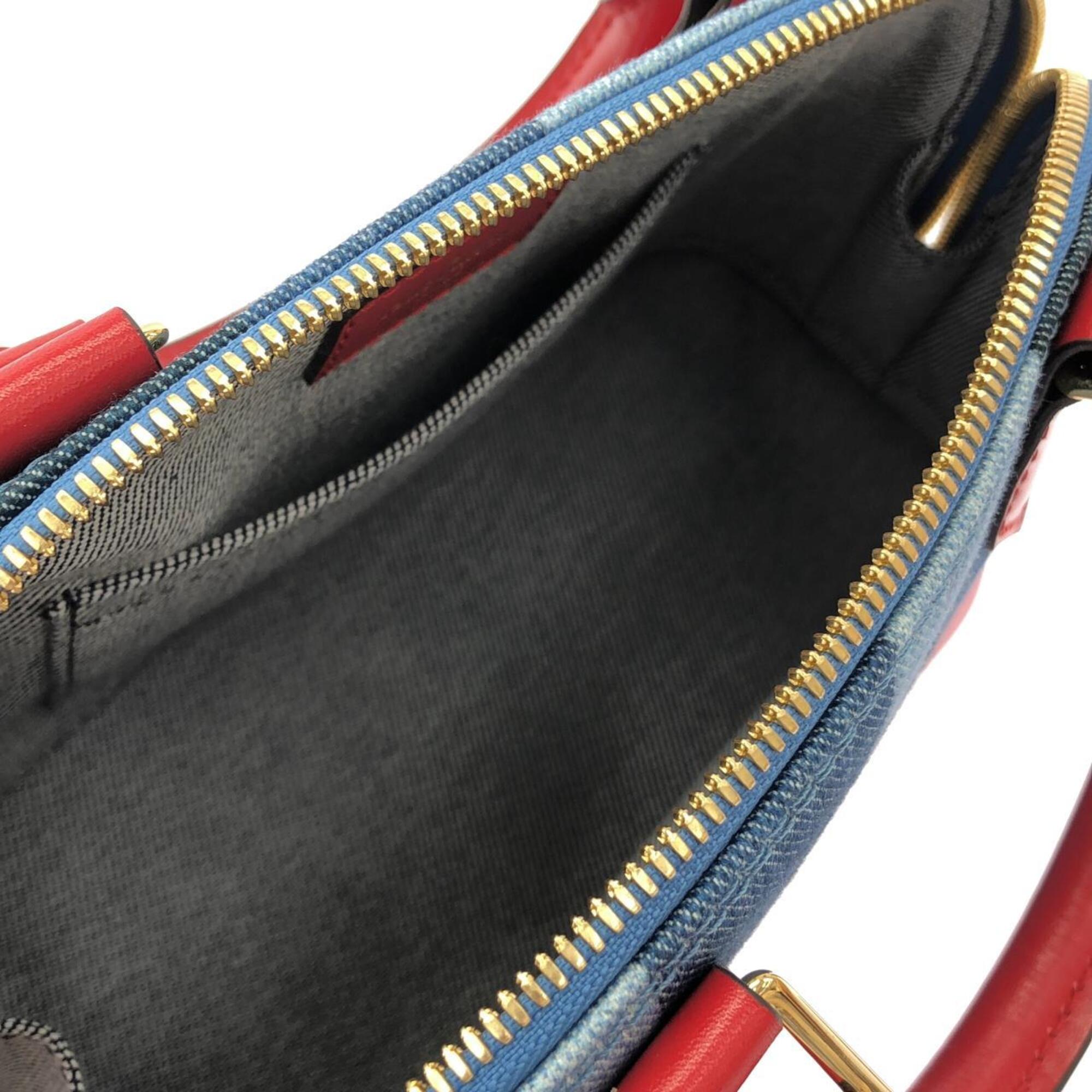 Louis Vuitton Rouge Denim Handbag (Pre-Owned)