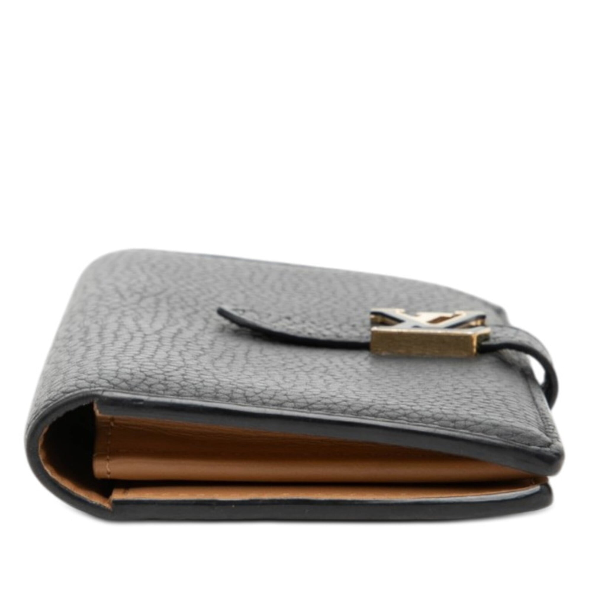 Louis Vuitton Black Noir Leather Long Wallet (Bi-Fold) (Pre-Owned)