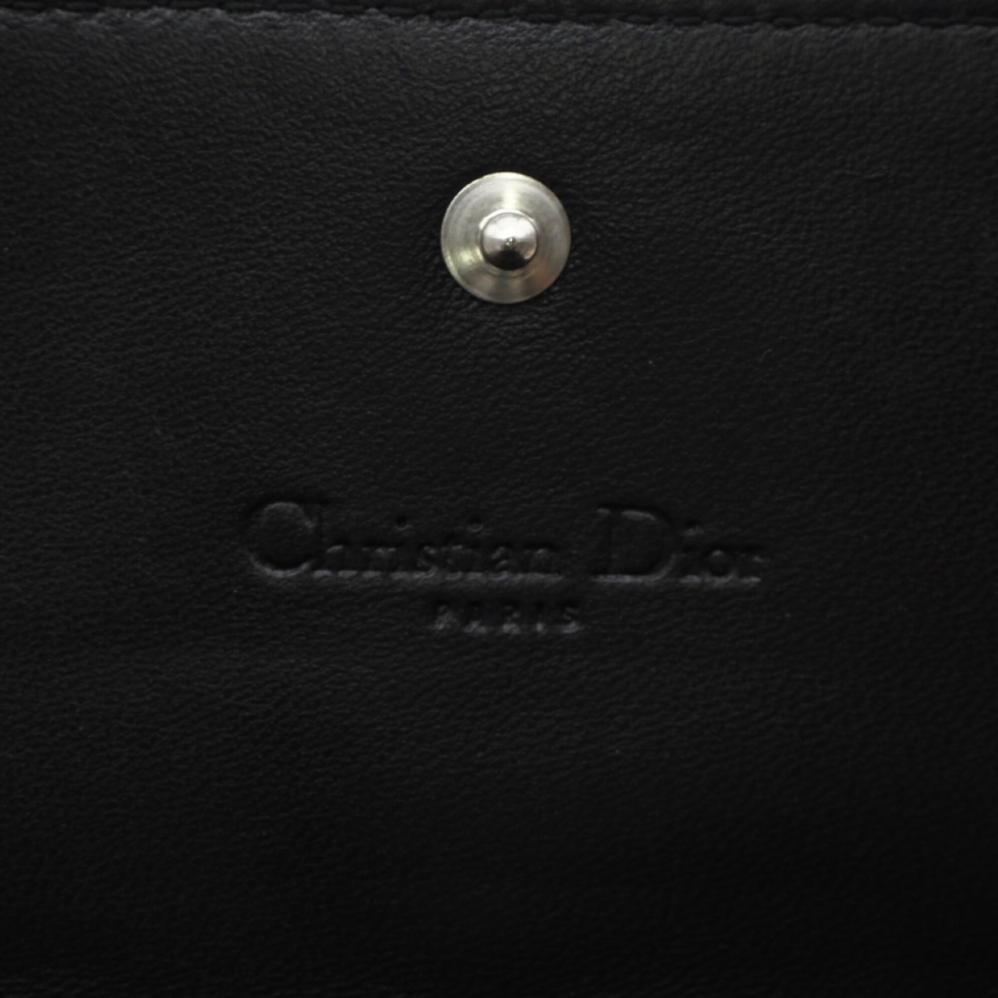 Christian Dior Black Leather Chain/Shoulder Wallet (Pre-Owned)