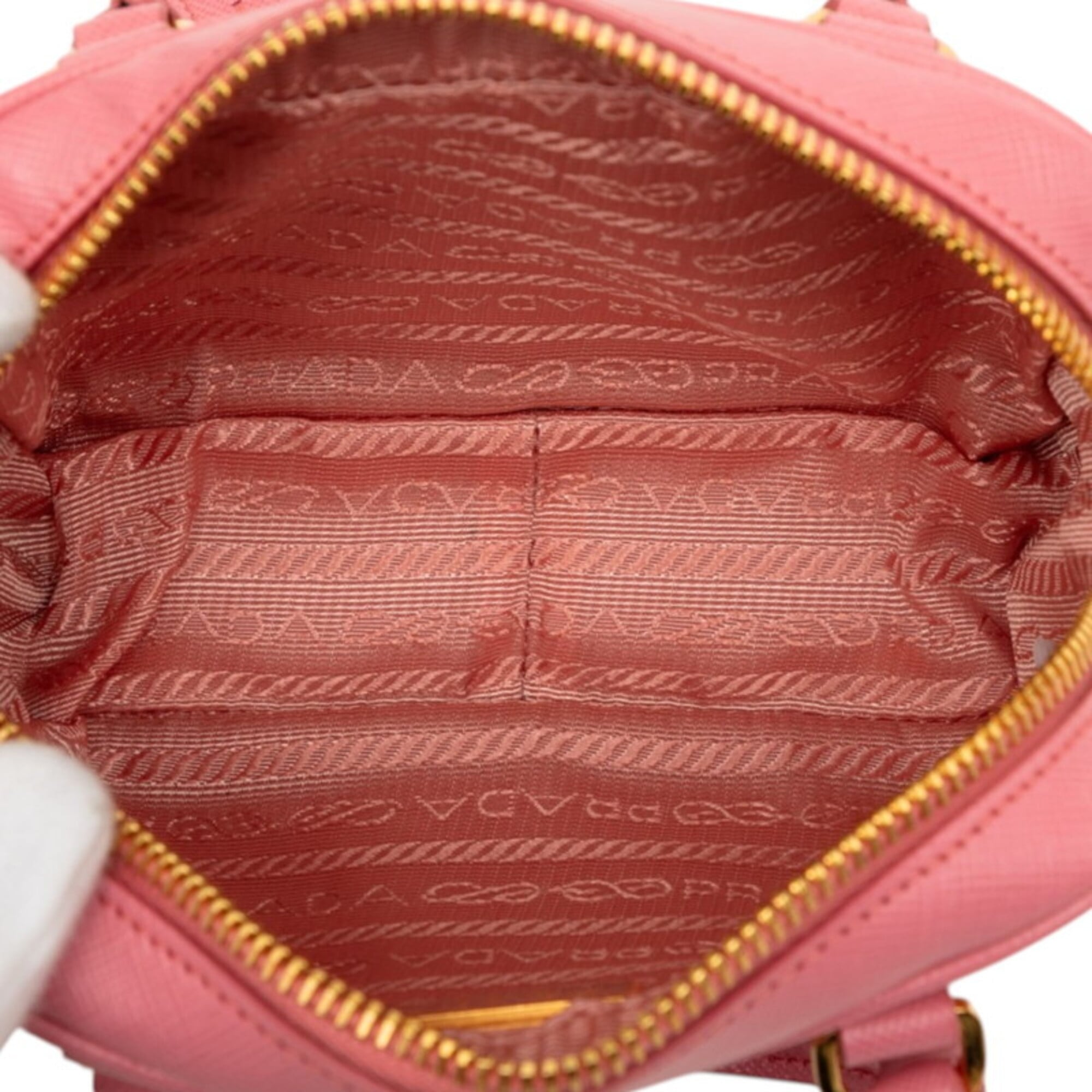 Prada Pink Leather Handbag Shoulder Bag (Pre-Owned)