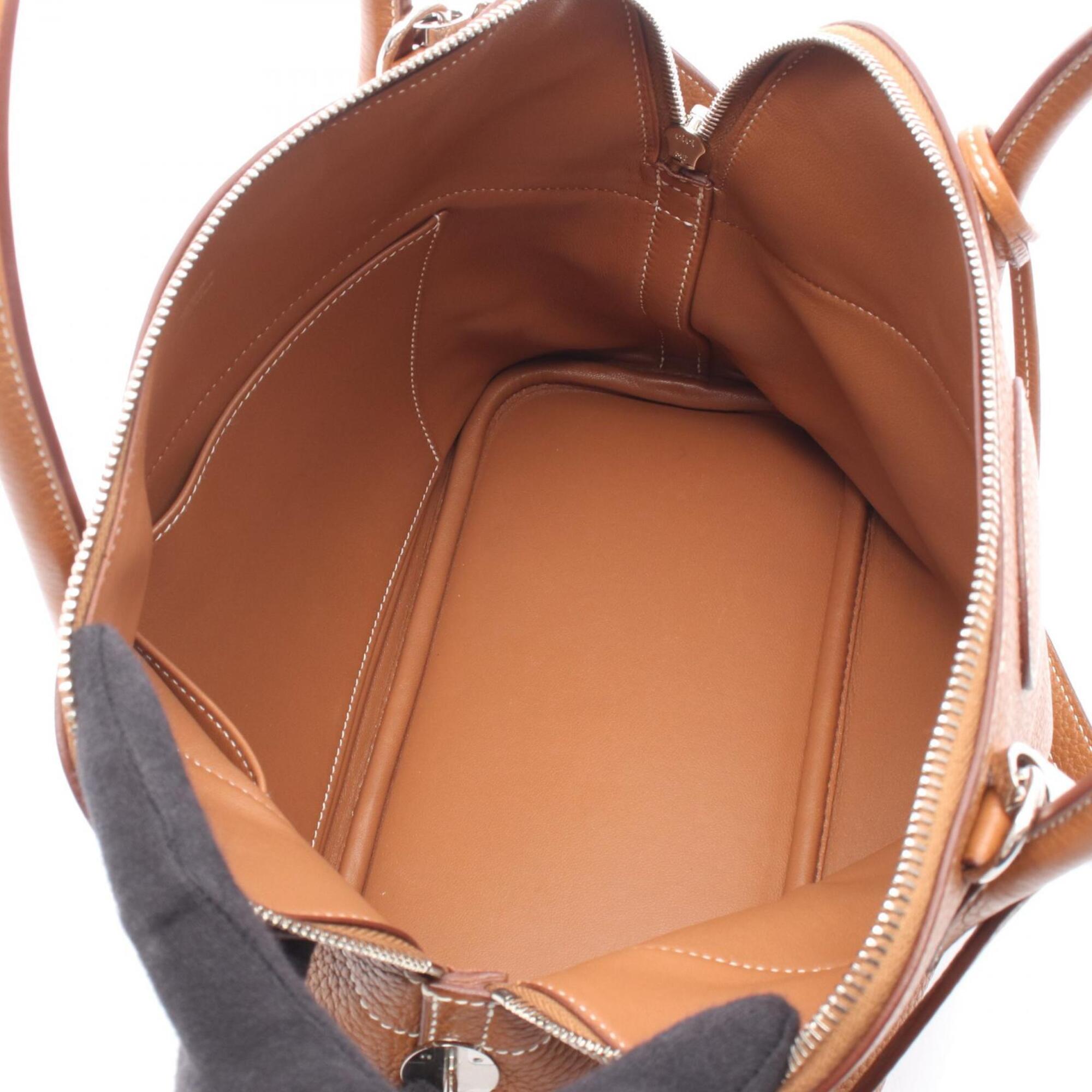 Hermes Gold Taurillon Clemence Leather Leather Handbag (Pre-Owned)