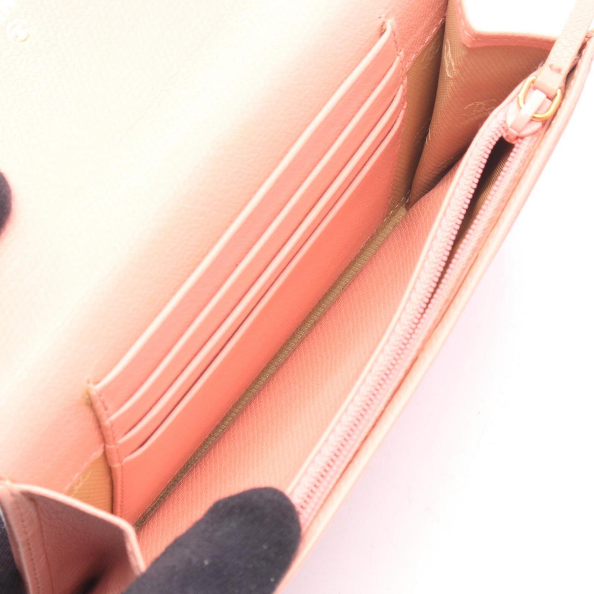 Chanel Pink Leather Wallet (Bi-Fold) (Pre-Owned)