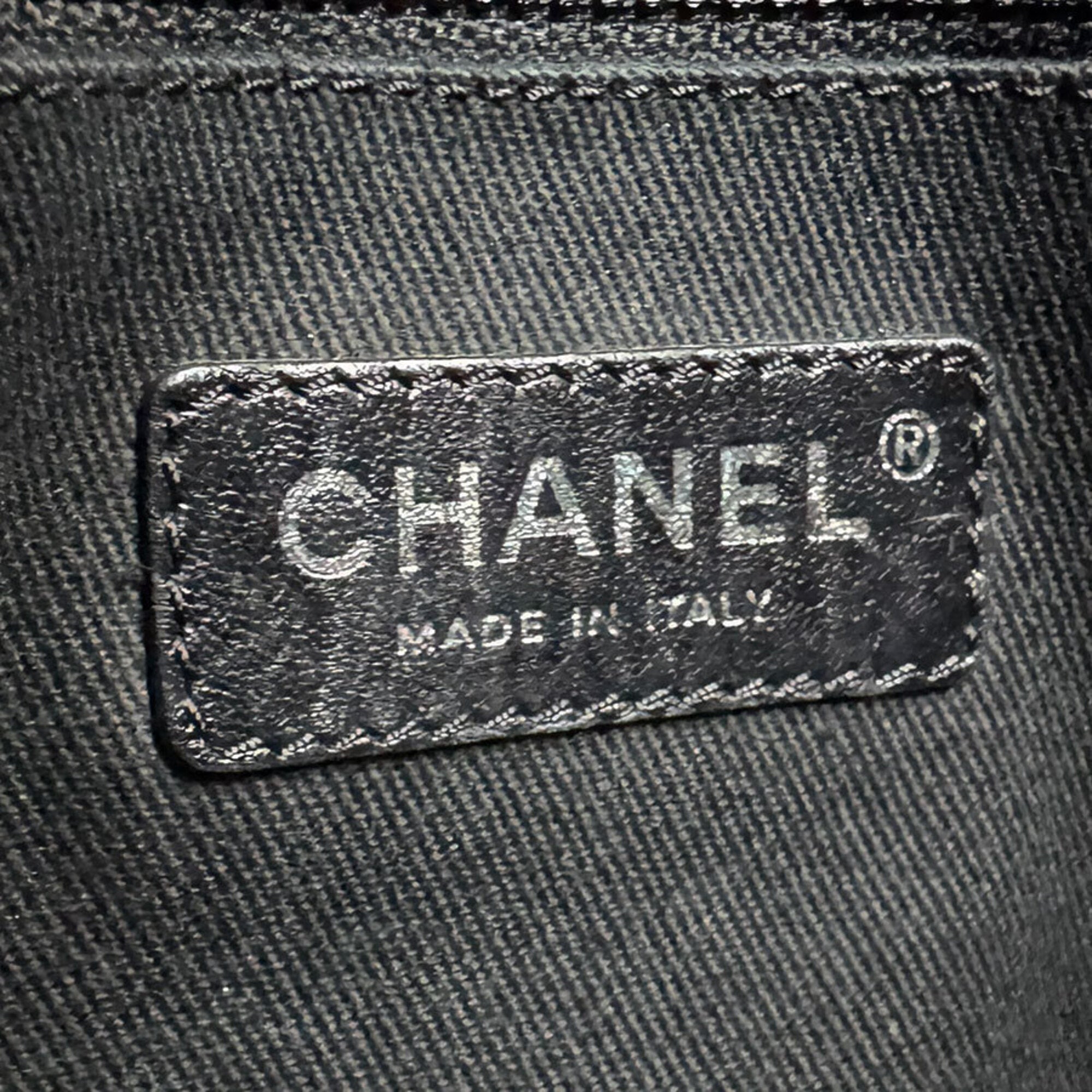 Chanel Beige Black White Raffia Handbag Shoulder Bag (Pre-Owned)