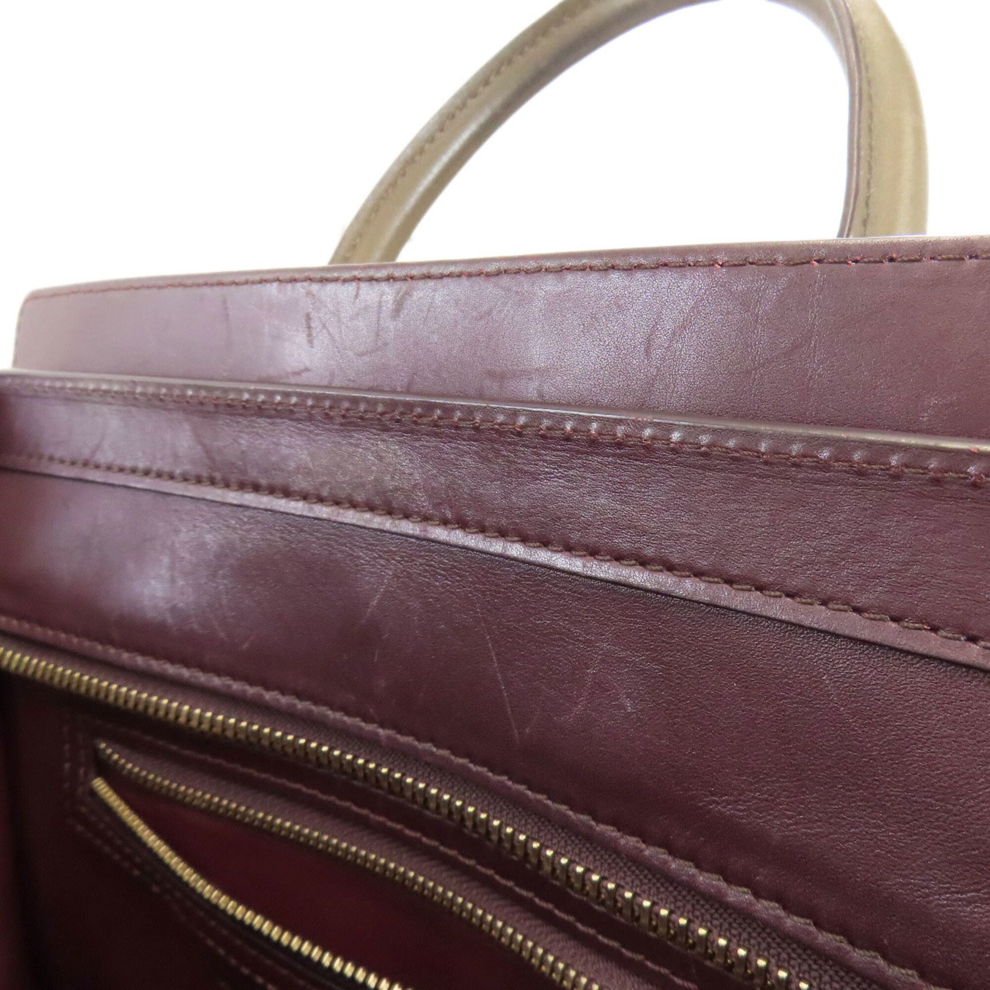 Celine Black Bordeaux Brown Leather Tote Bag (Pre-Owned)