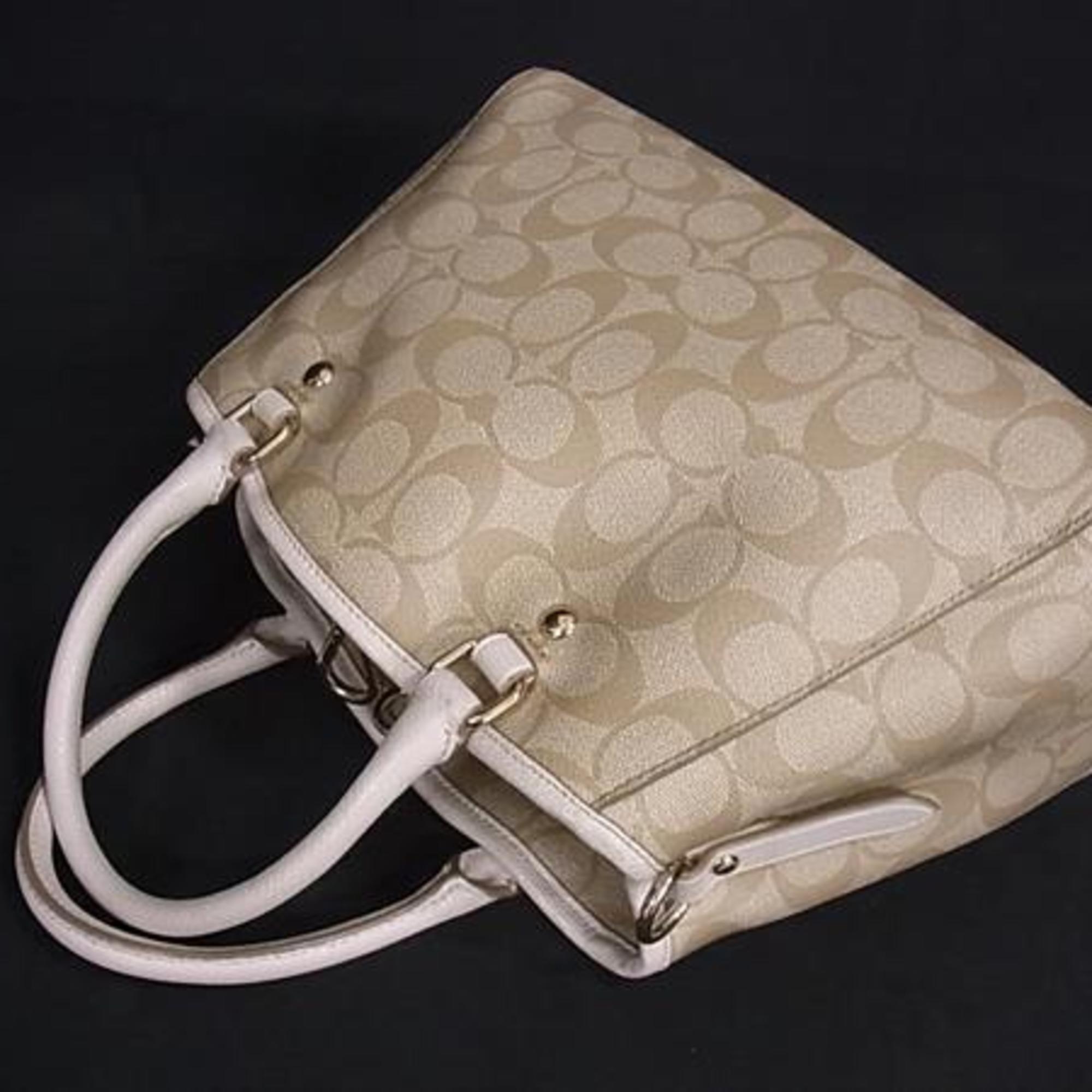 Coach Beige Ivory Pvc Leather Handbag Shoulder Bag Tote Bag (Pre-Owned)