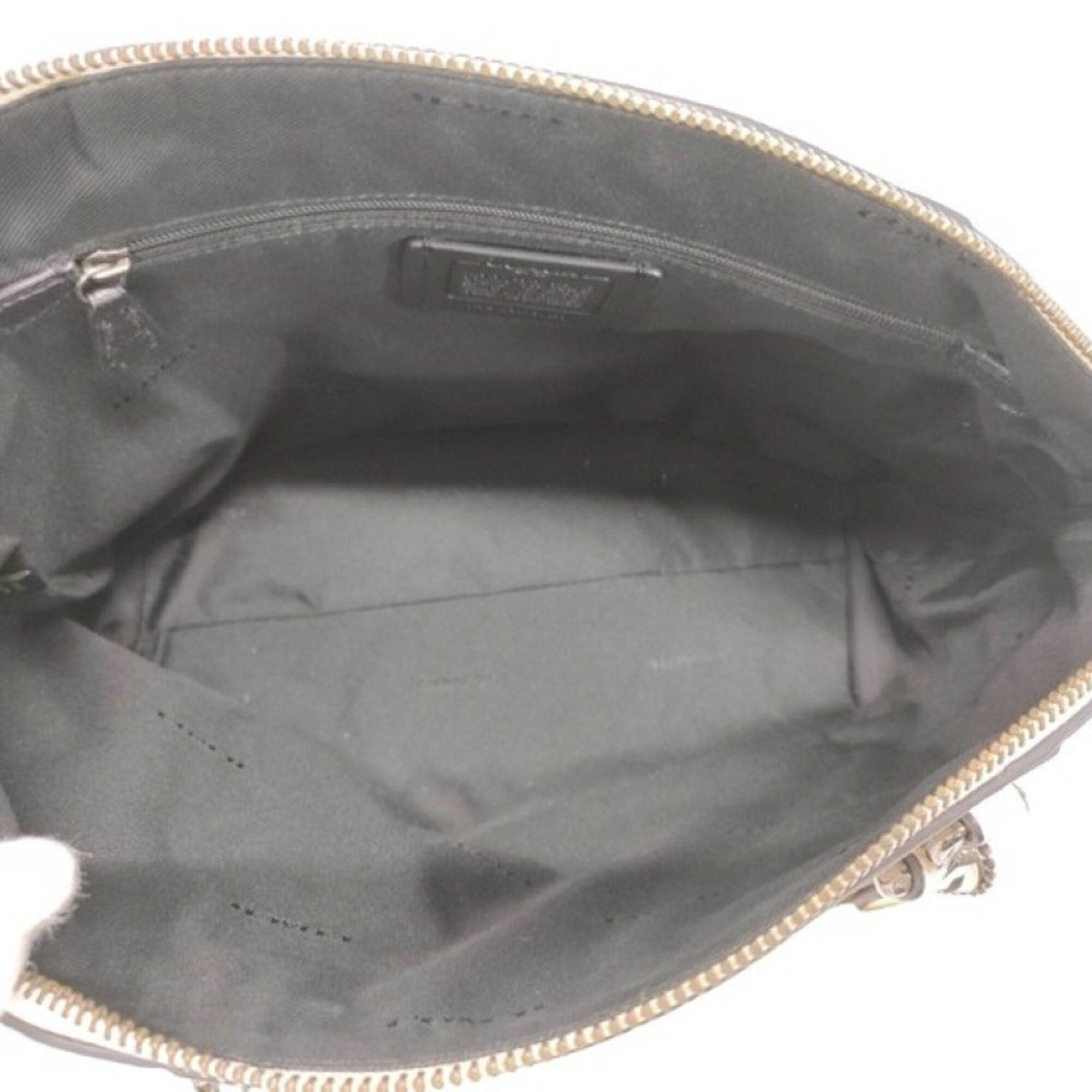 Coach Black White Yellow Leather Handbag Shoulder Bag (Pre-Owned)