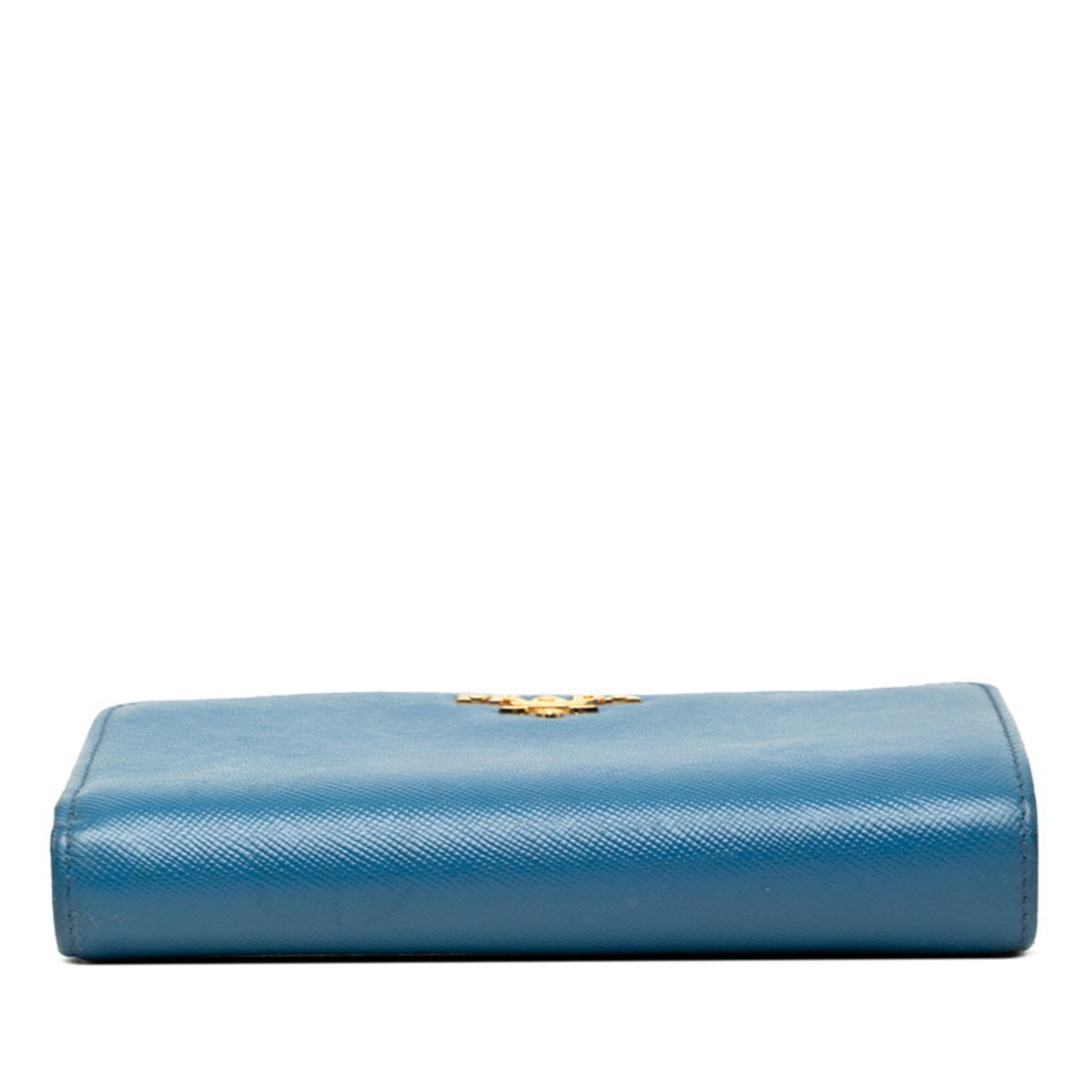 Prada Blue Leather Wallet (Bi-Fold) (Pre-Owned)