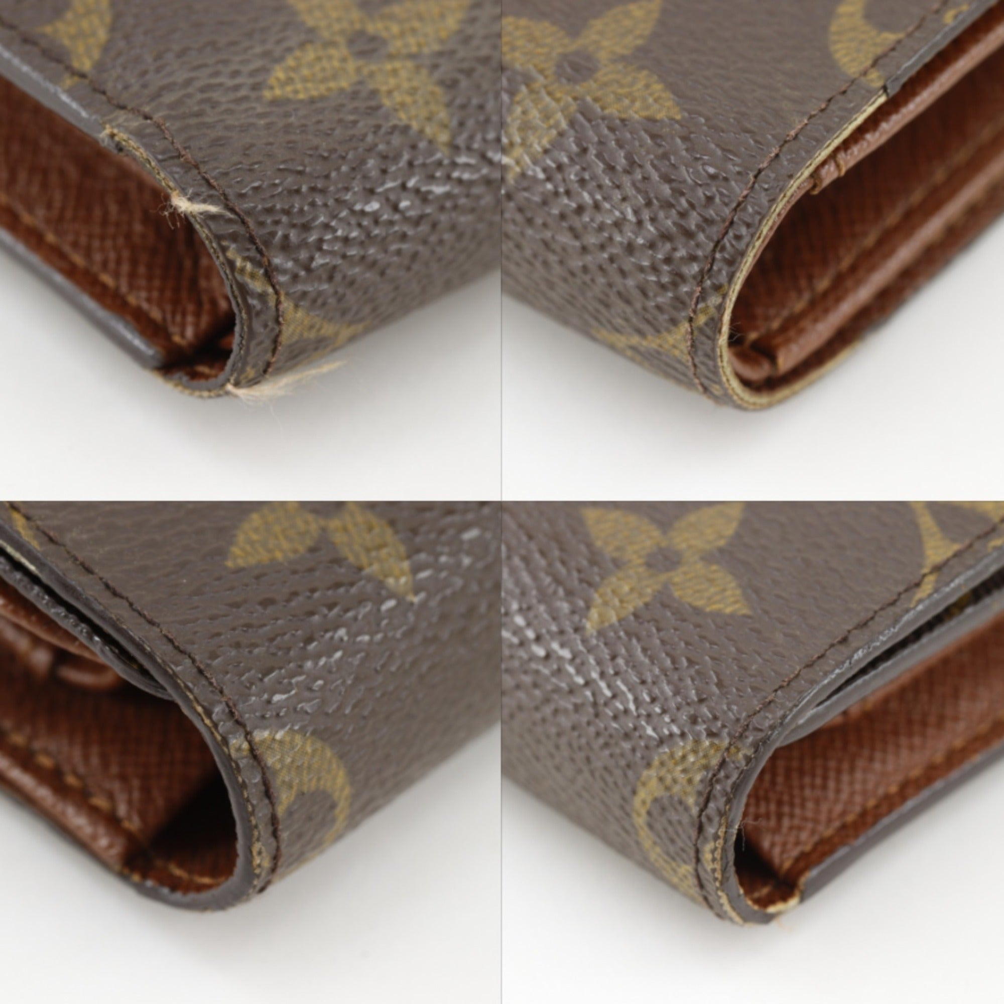 Louis Vuitton Brown Monogram Canvas Wallet (Tri-Fold) (Pre-Owned)