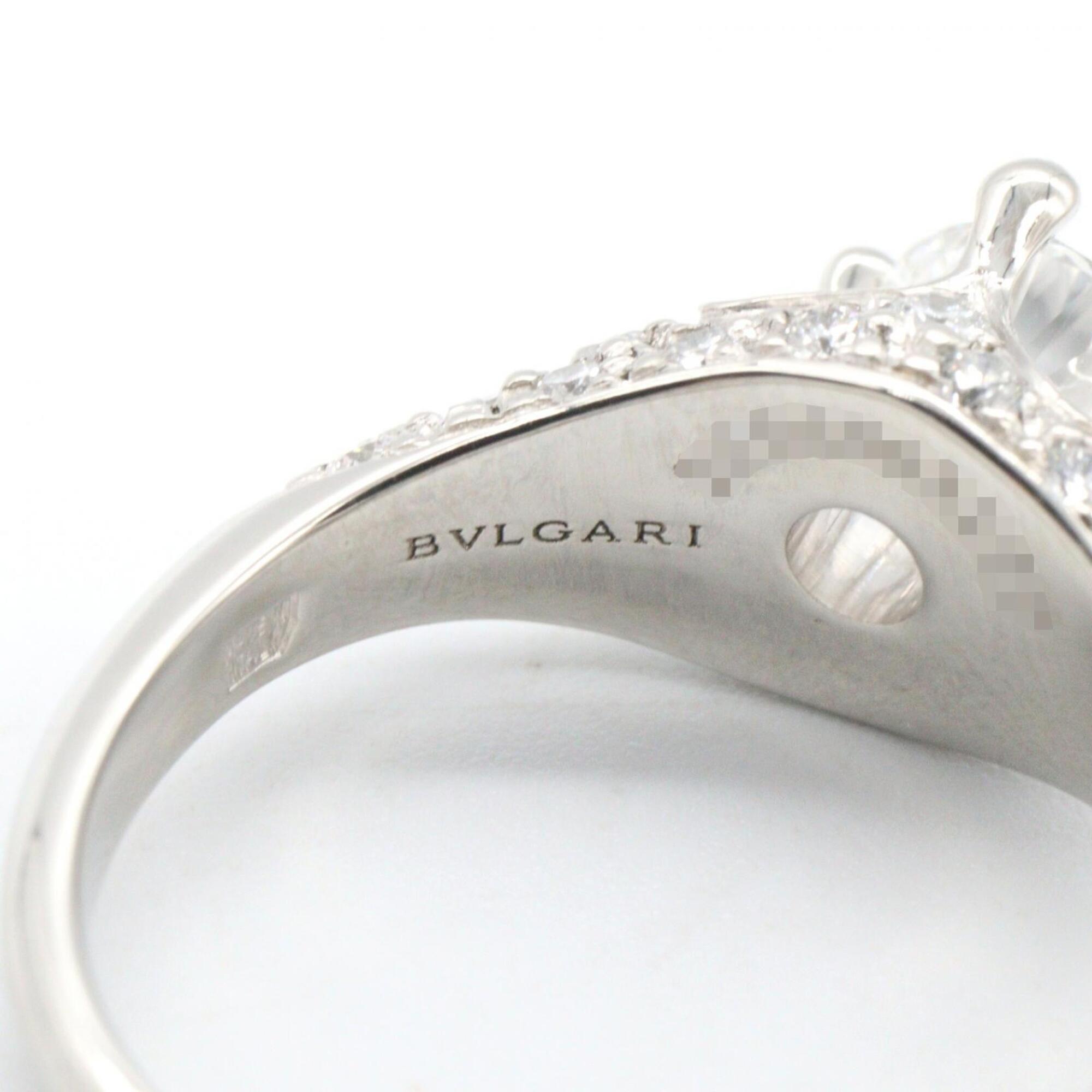 Bvlgari Silver Clear Platinum 950 Band Ring (Pre-Owned)
