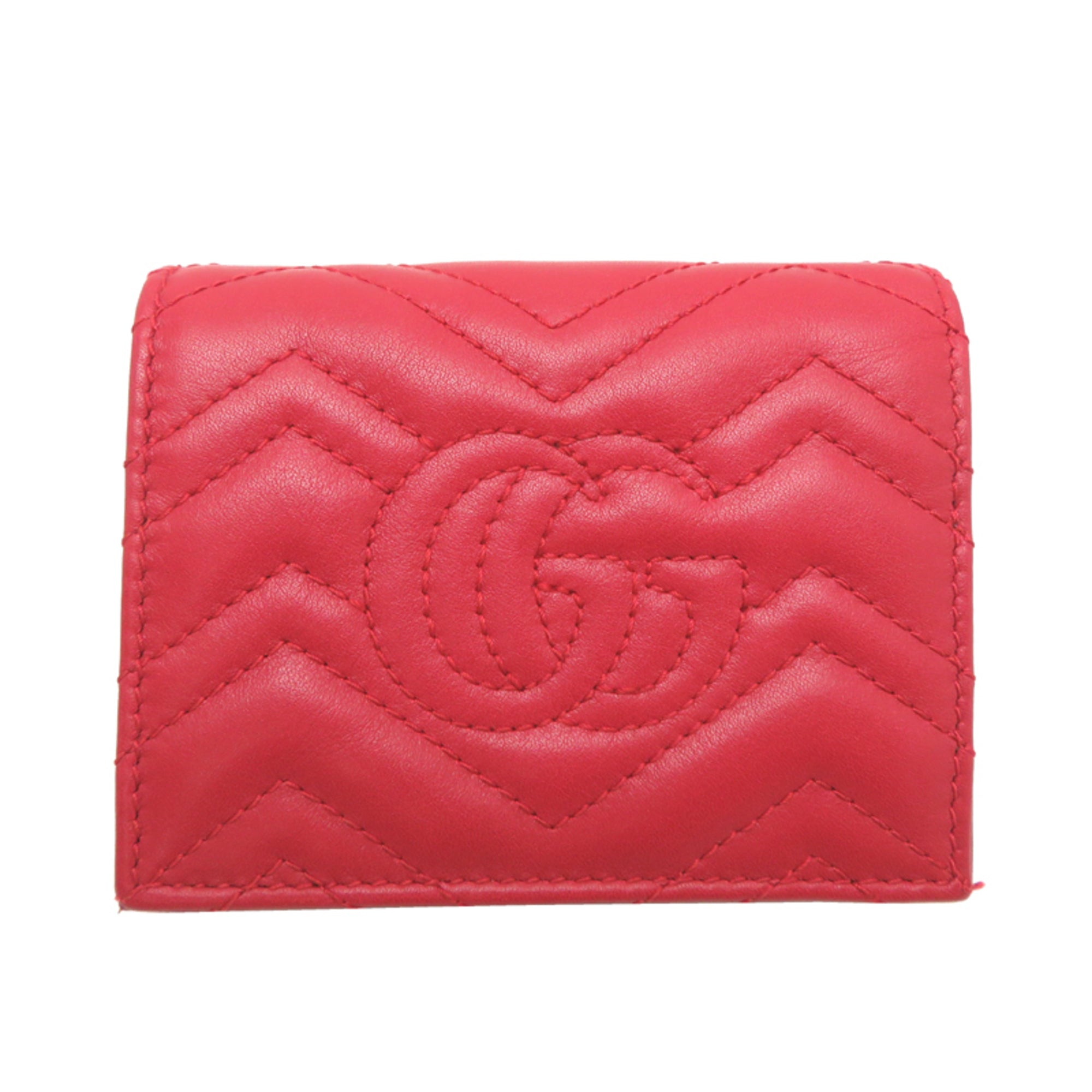 Gucci Red Color Leather Wallet (Bi-Fold) (Pre-Owned)