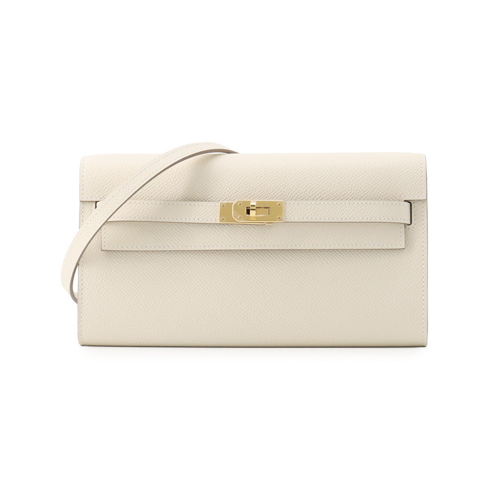 Hermes Cream Ivory Epsom Leather Chain/Shoulder Wallet (Pre-Owned)