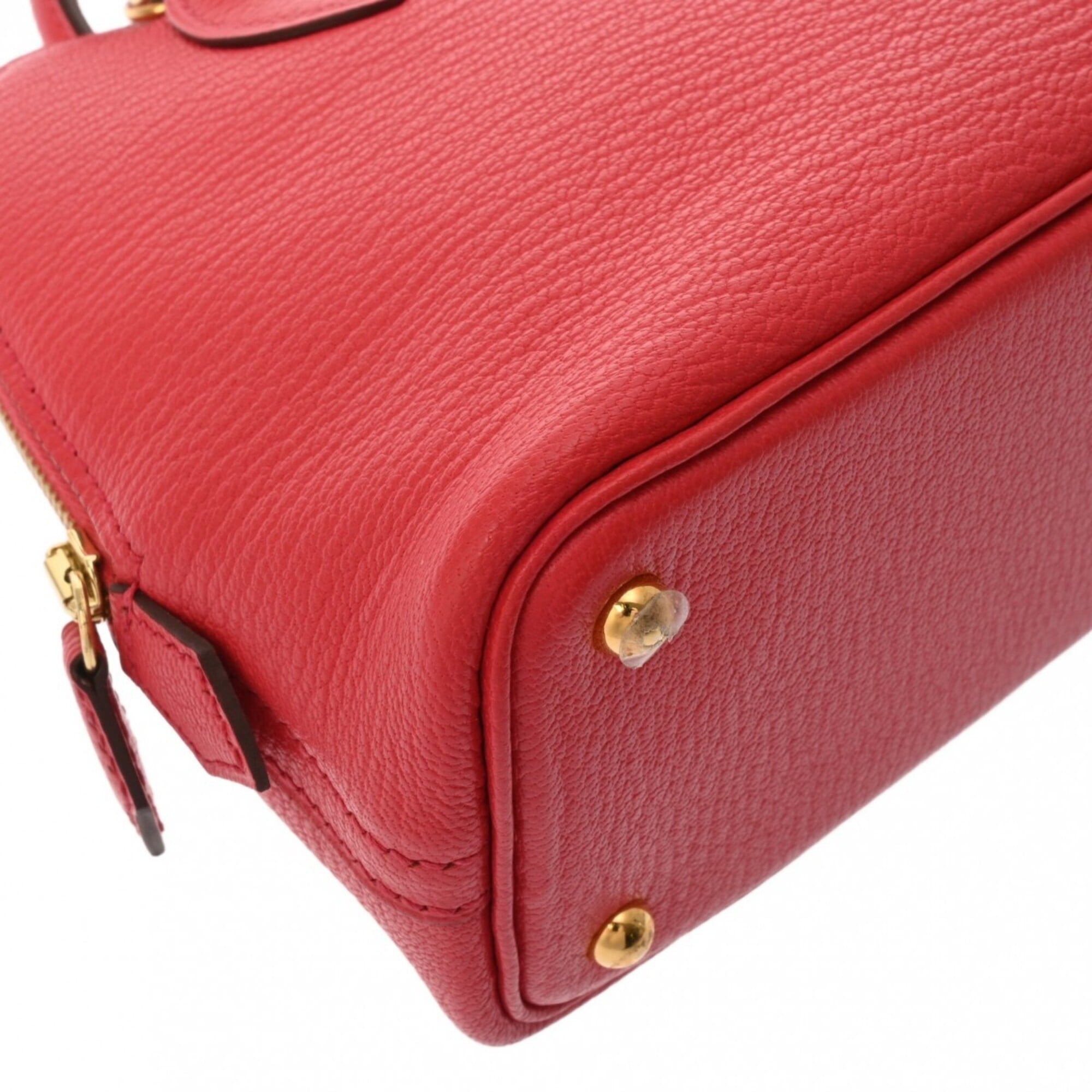 Hermes Silver Chevre Leather Handbag (Pre-Owned)