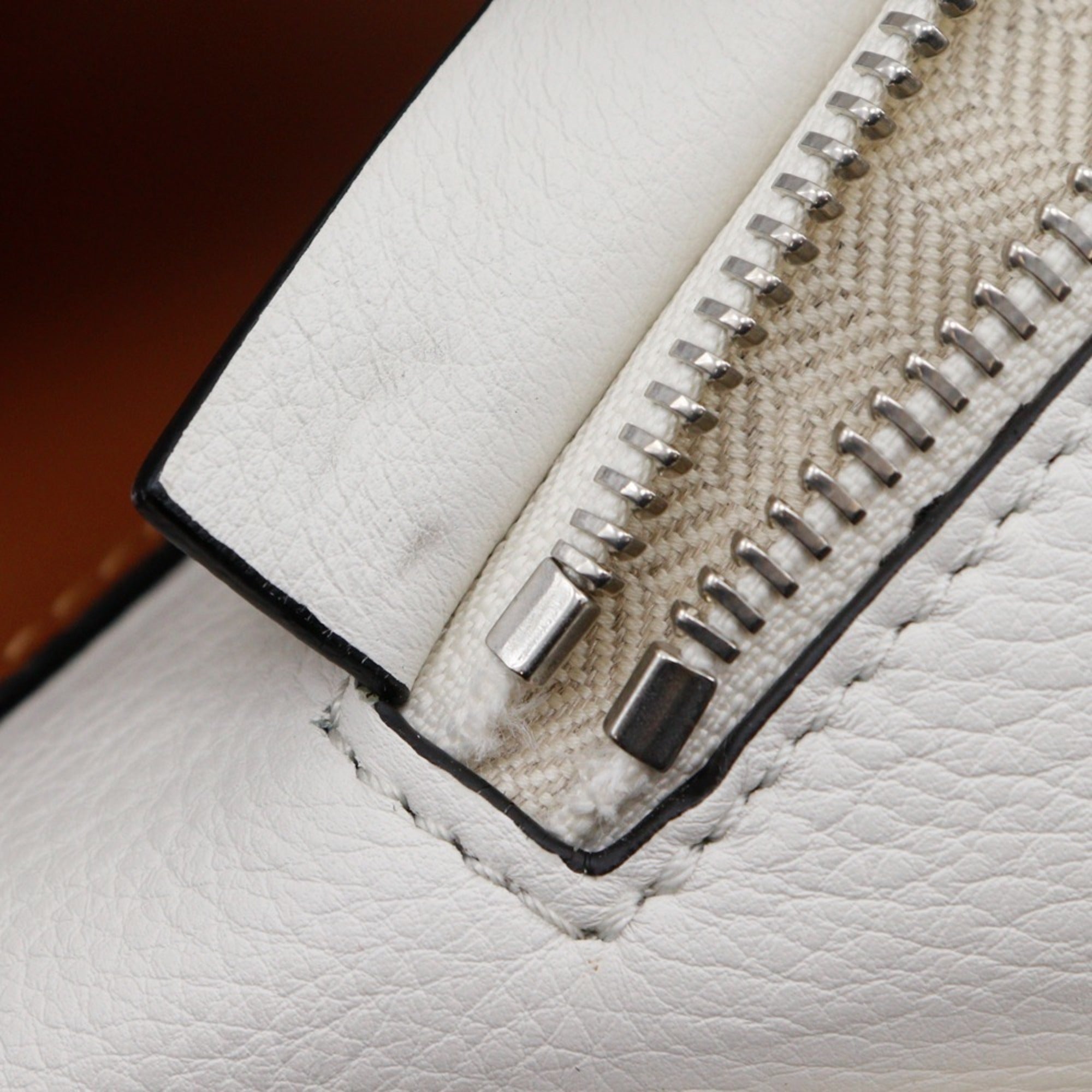 Loewe Hammock Brown White Leather Handbag (Pre-Owned)