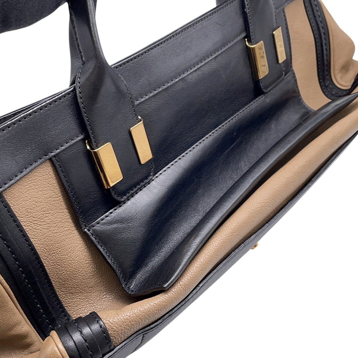 Chloé Black Brown Leather Handbag (Pre-Owned)