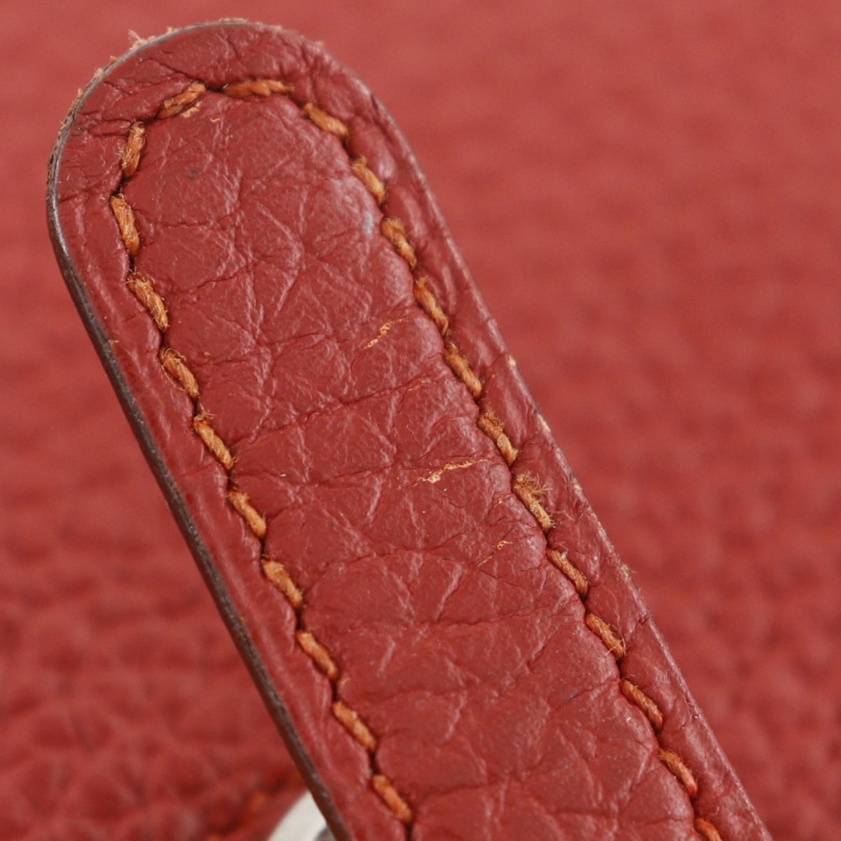 Hermes Dogon Red Color Togo Leather Long Wallet (Bi-Fold) (Pre-Owned)