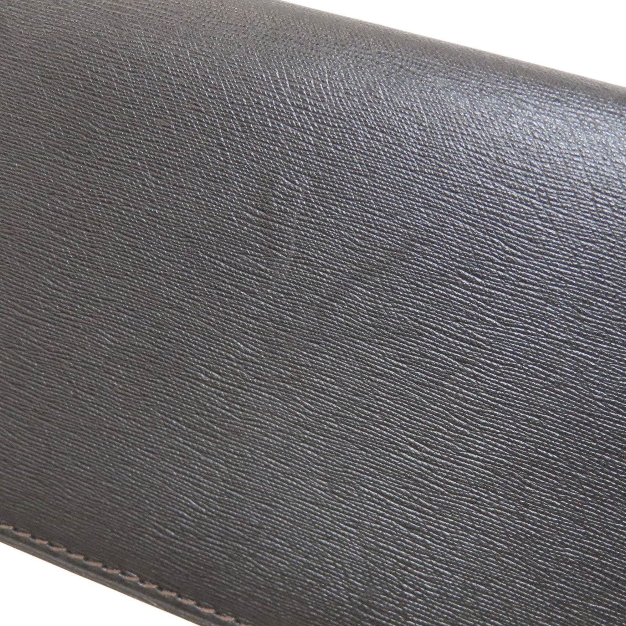 Dunhill Dark Brown Leather Long Wallet (Bi-Fold) (Pre-Owned)