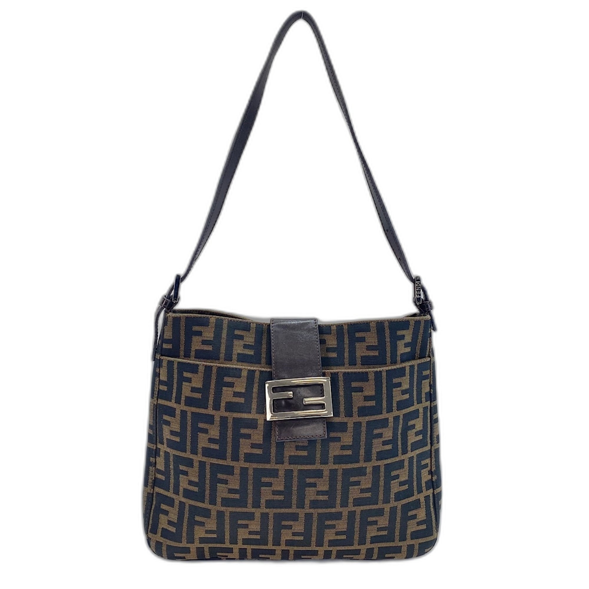 Fendi Brown Canvas Shoulder Bag (Pre-Owned)
