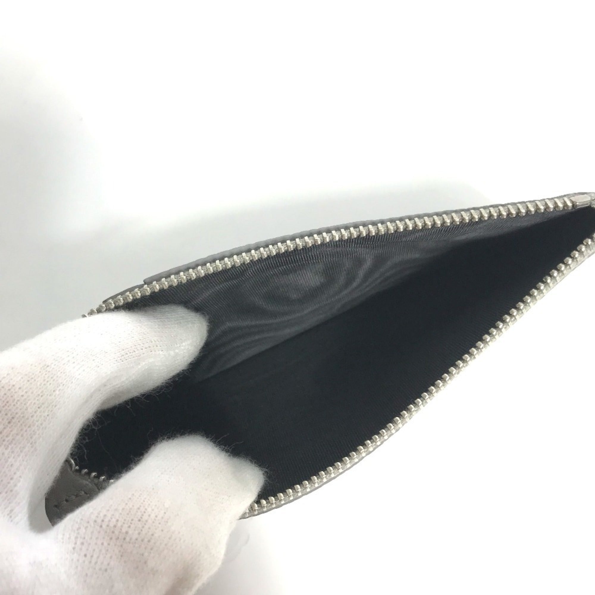Yves Saint Laurent Gray Leather Long Wallet (Bi-Fold) (Pre-Owned)