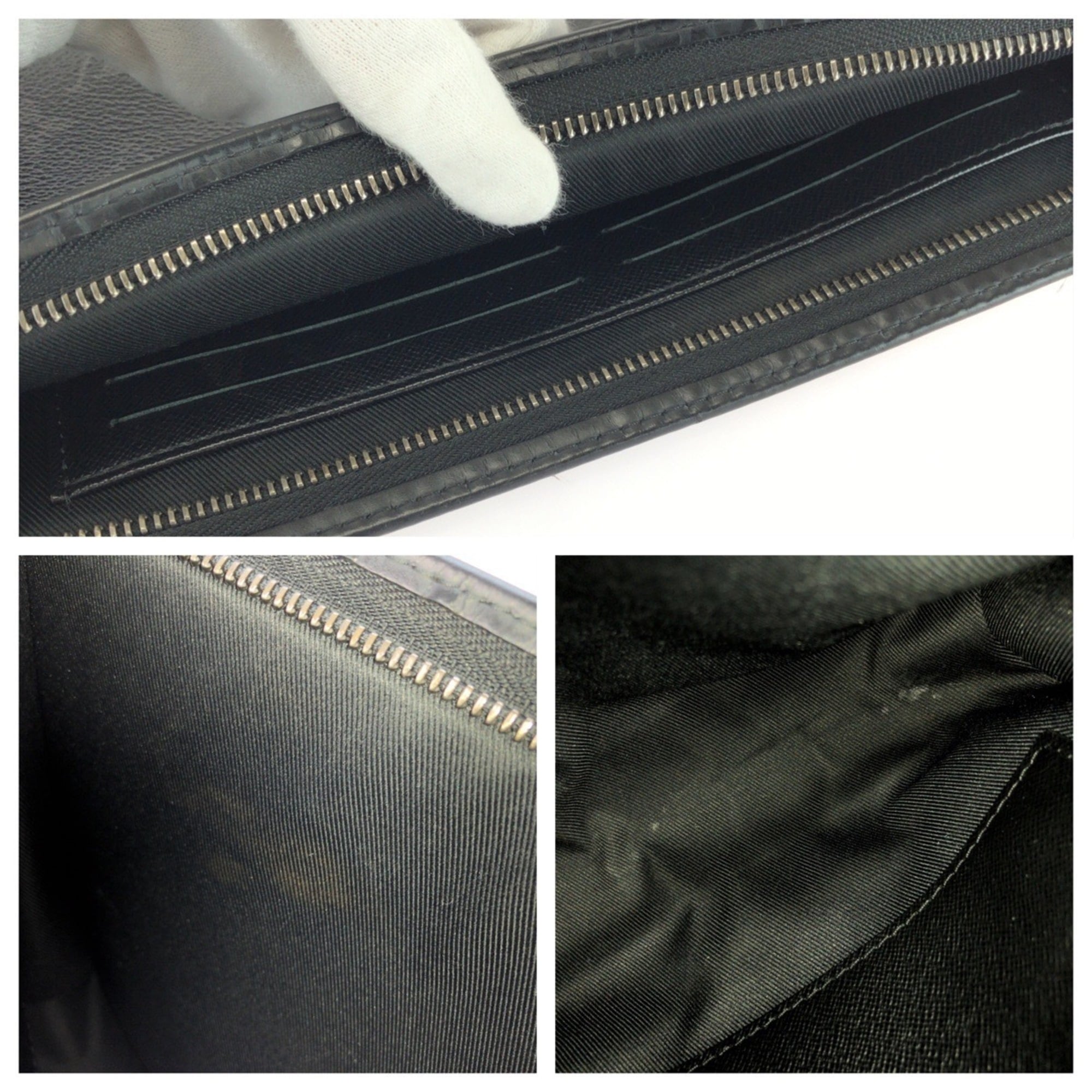 Louis Vuitton Black Monogram Eclipse Leather Clutch Bag Pochette (Pre-Owned)